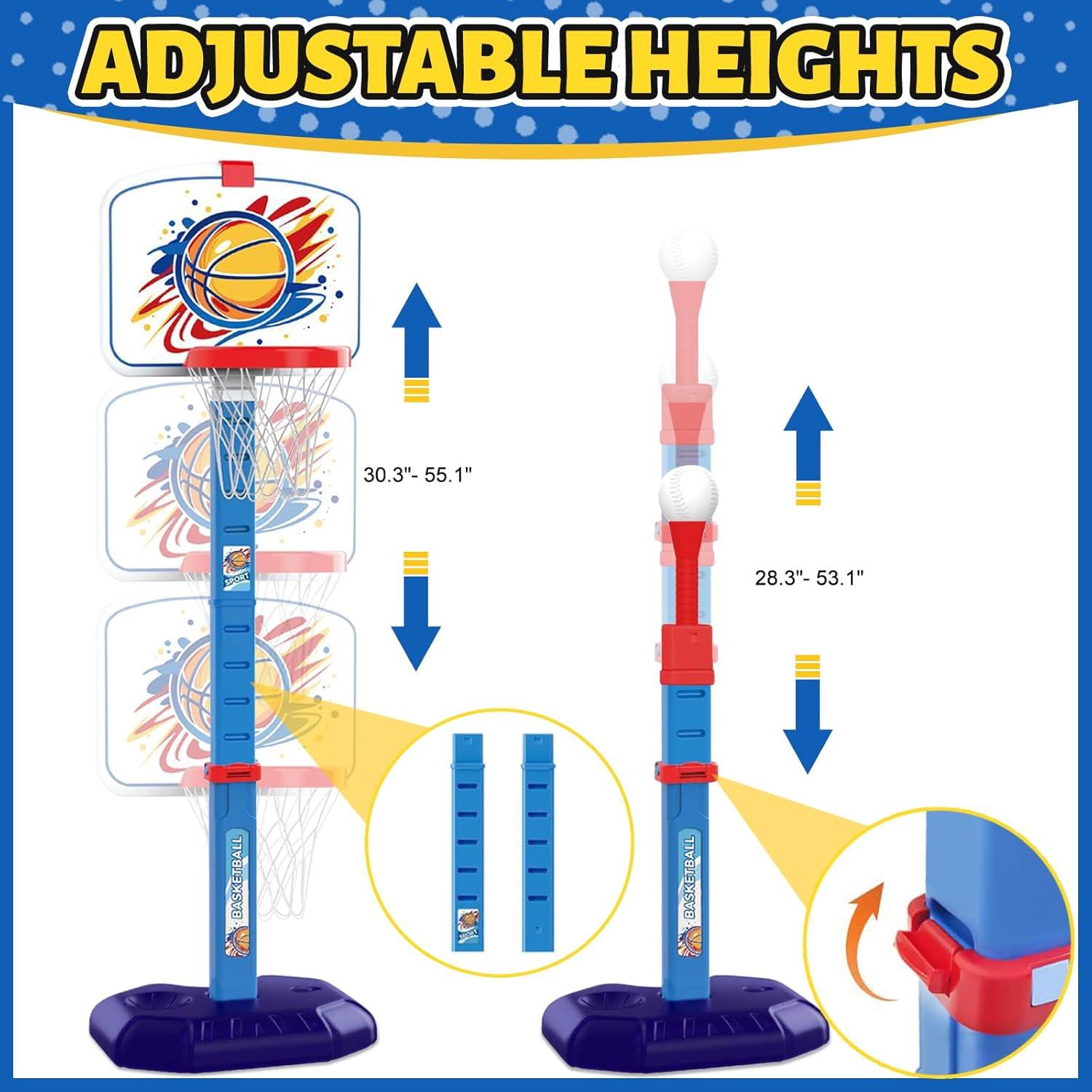 Juego 4 en 1 Apexnark para Niños - Baloncesto y Béisbol