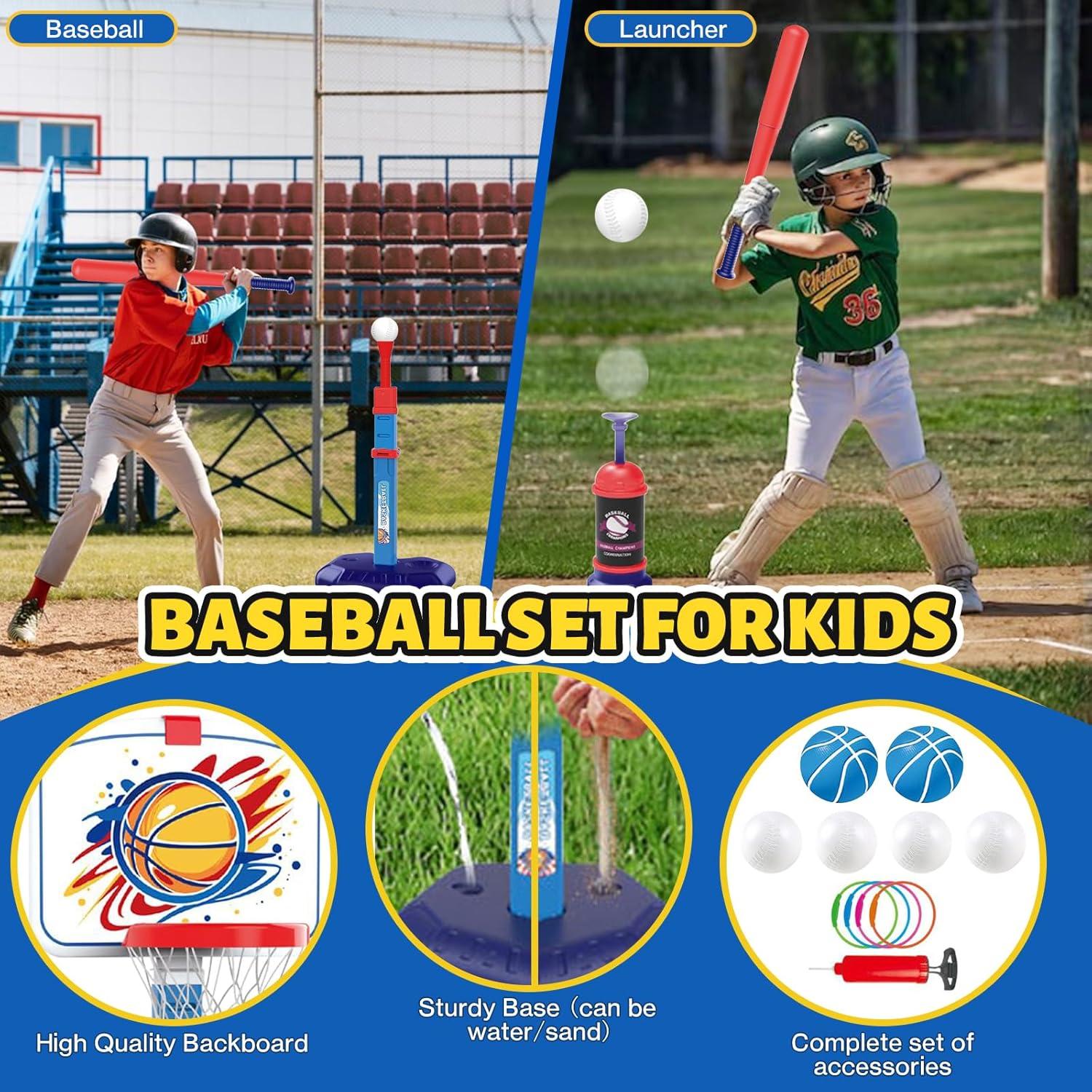 Juego 4 en 1 Apexnark para Niños - Baloncesto y Béisbol