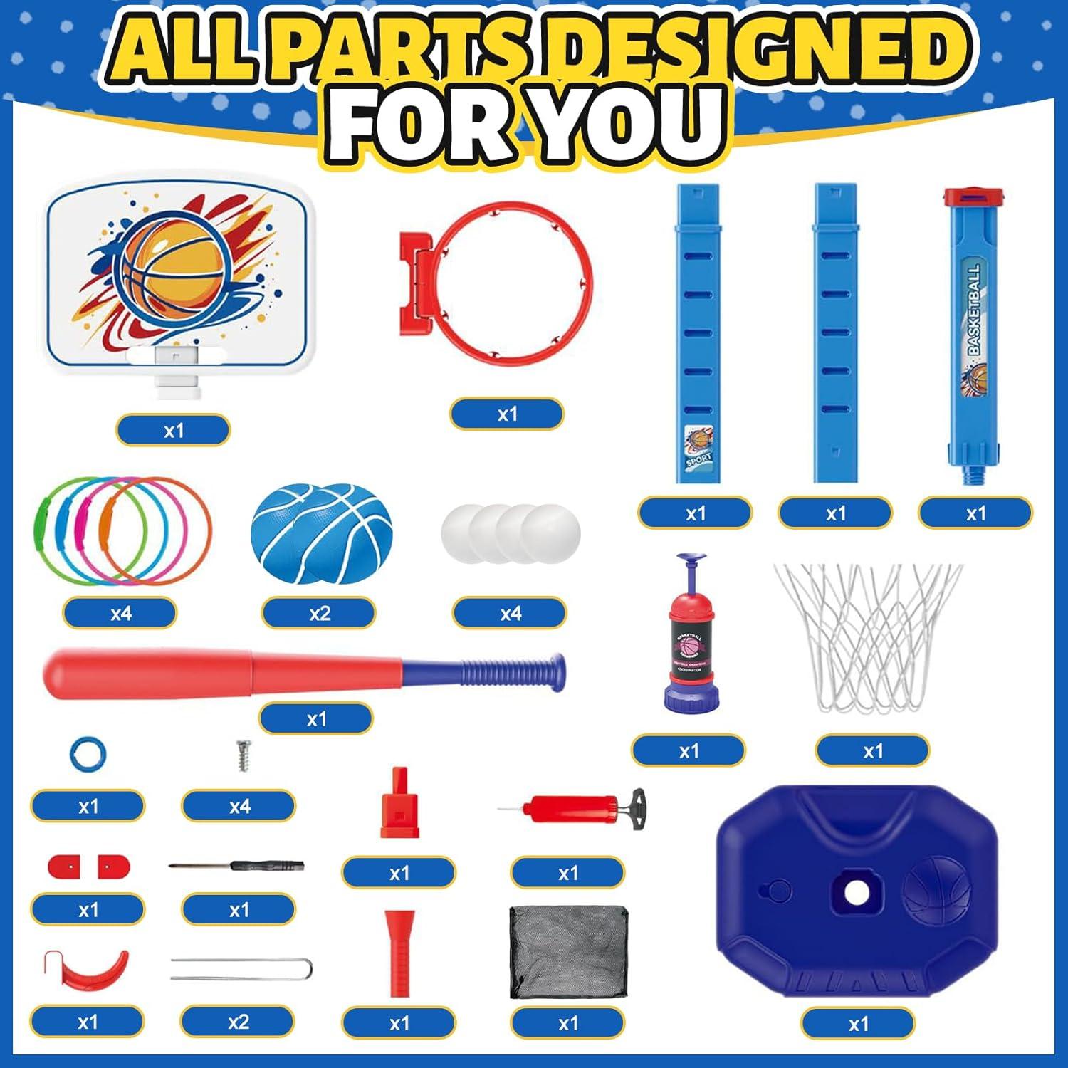 Juego 4 en 1 Apexnark para Niños - Baloncesto y Béisbol