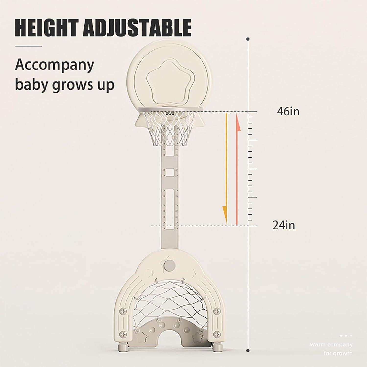 Aro de Baloncesto Ajustable Deer COCO para Niños 1-3 Años