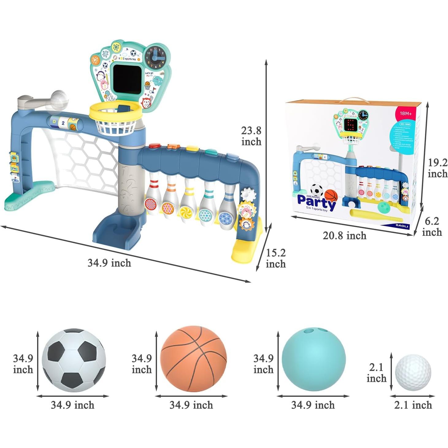 Aro de Baloncesto Ajustable Losbenco para Niños 5 en 1