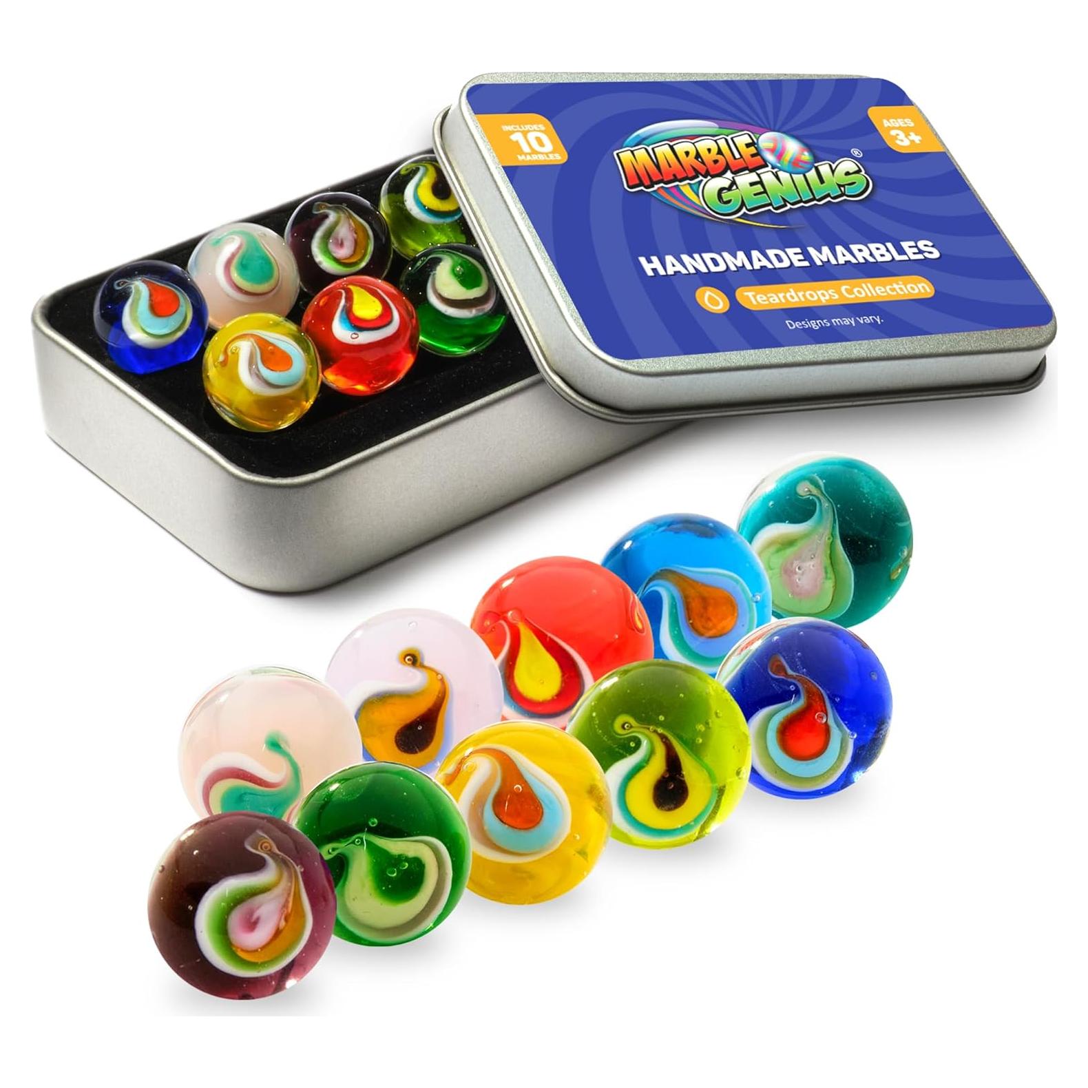 Canicas de Vidrio Hechas a Mano Marble Genius, Gota, 16mm, 10 Pzas