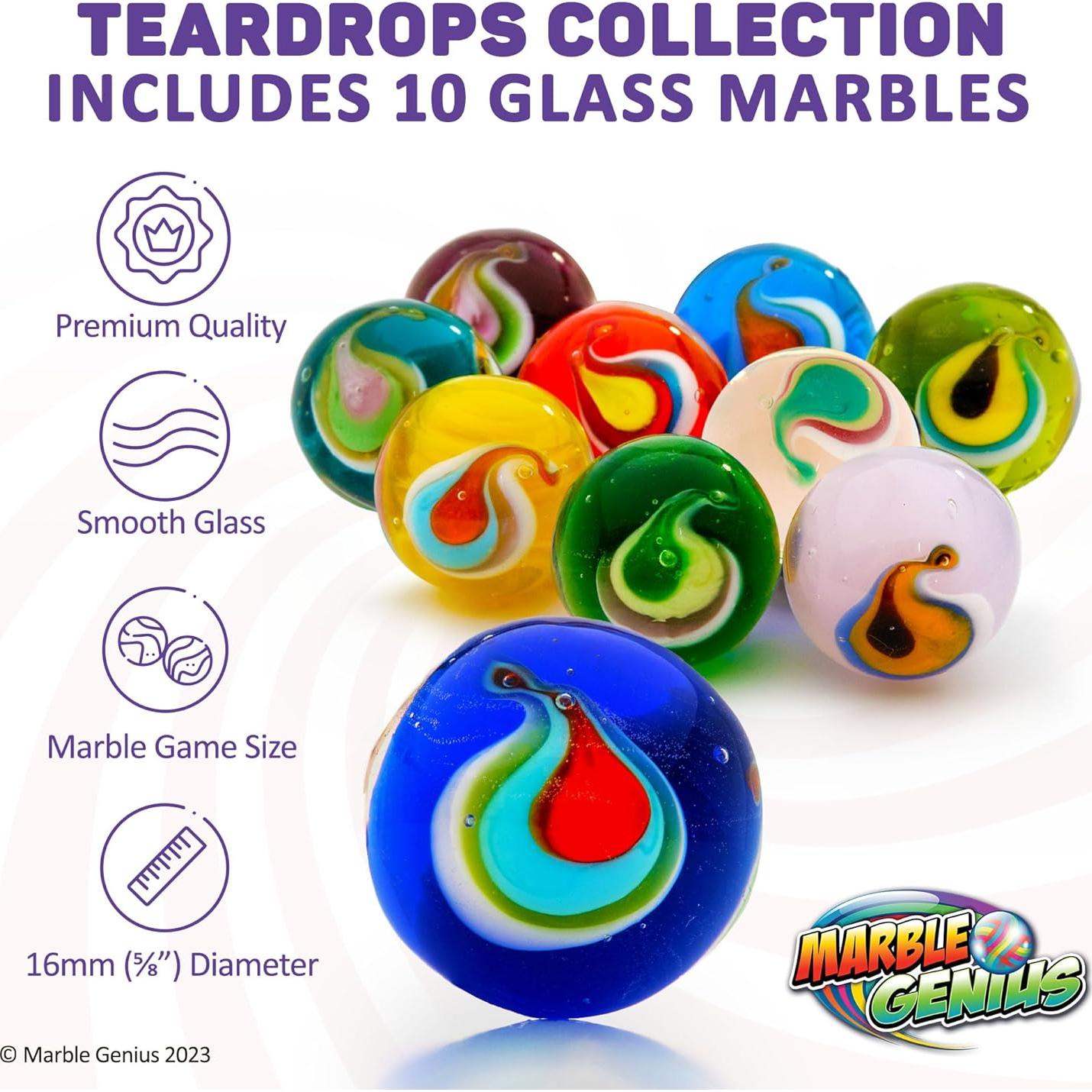 Canicas de Vidrio Hechas a Mano Marble Genius, Gota, 16mm, 10 Pzas