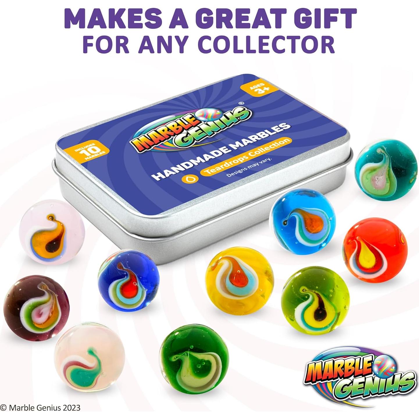 Canicas de Vidrio Hechas a Mano Marble Genius, Gota, 16mm, 10 Pzas