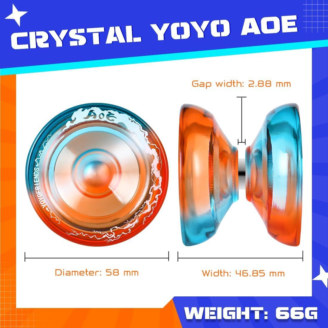 Yoyo Profesional AOE Naranja-Azul para Niños 8+ con Cuerdas