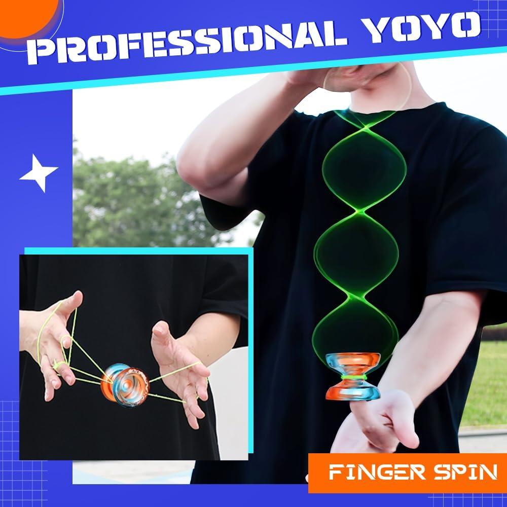 Yoyo Profesional AOE Naranja-Azul para Niños 8+ con Cuerdas