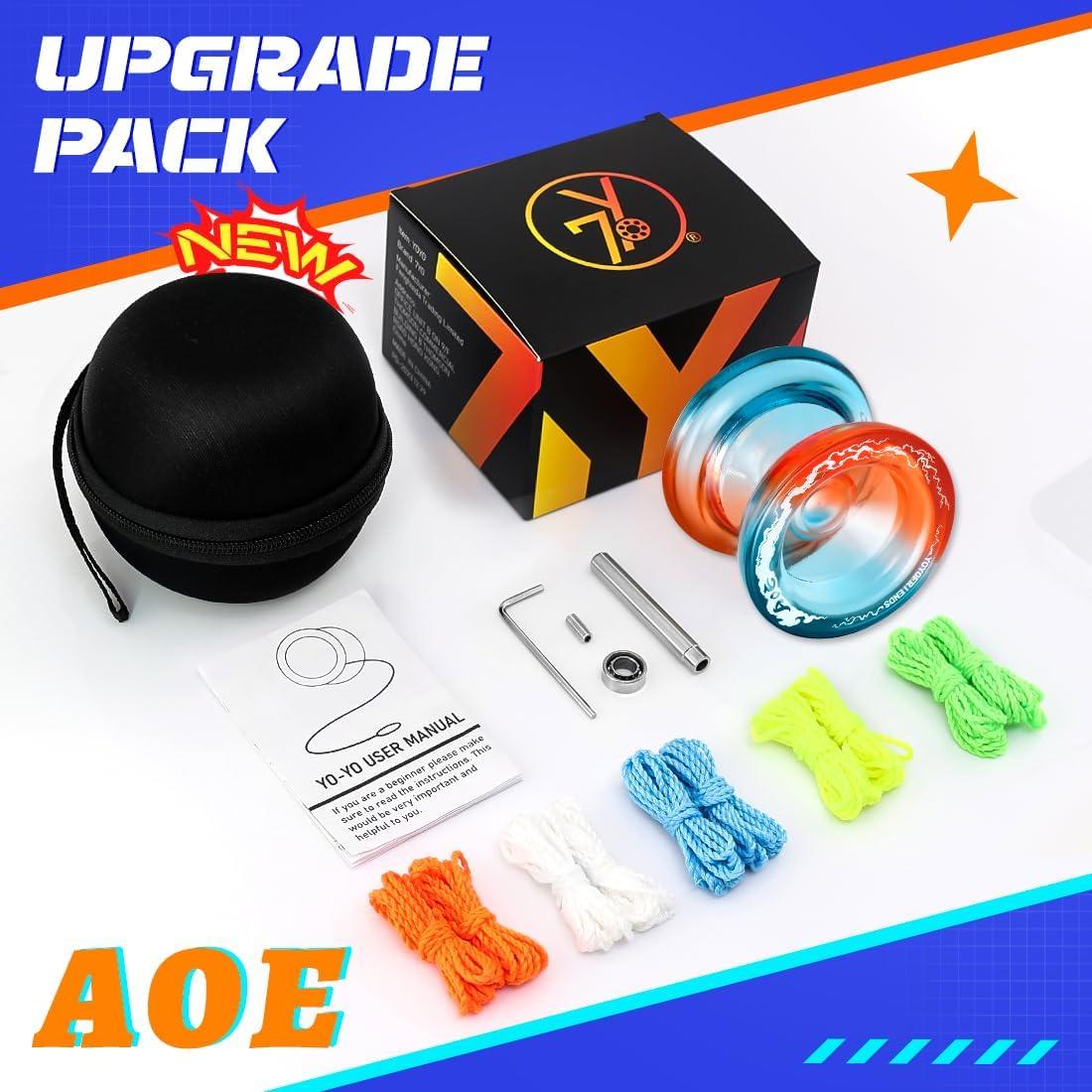 Yoyo Profesional AOE Naranja-Azul para Niños 8+ con Cuerdas