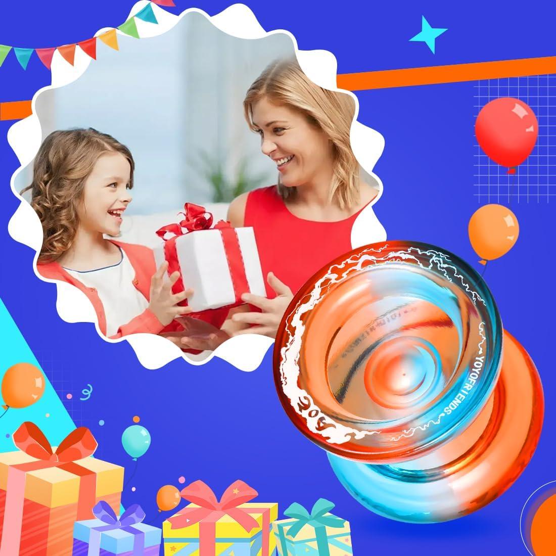 Yoyo Profesional AOE Naranja-Azul para Niños 8+ con Cuerdas