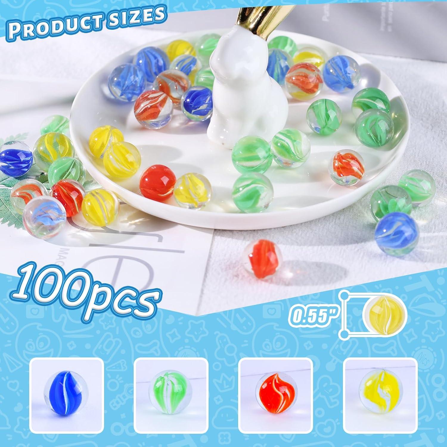 Canicas de Vidrio 100PCS LOVESTOWN para Juegos y Decoración