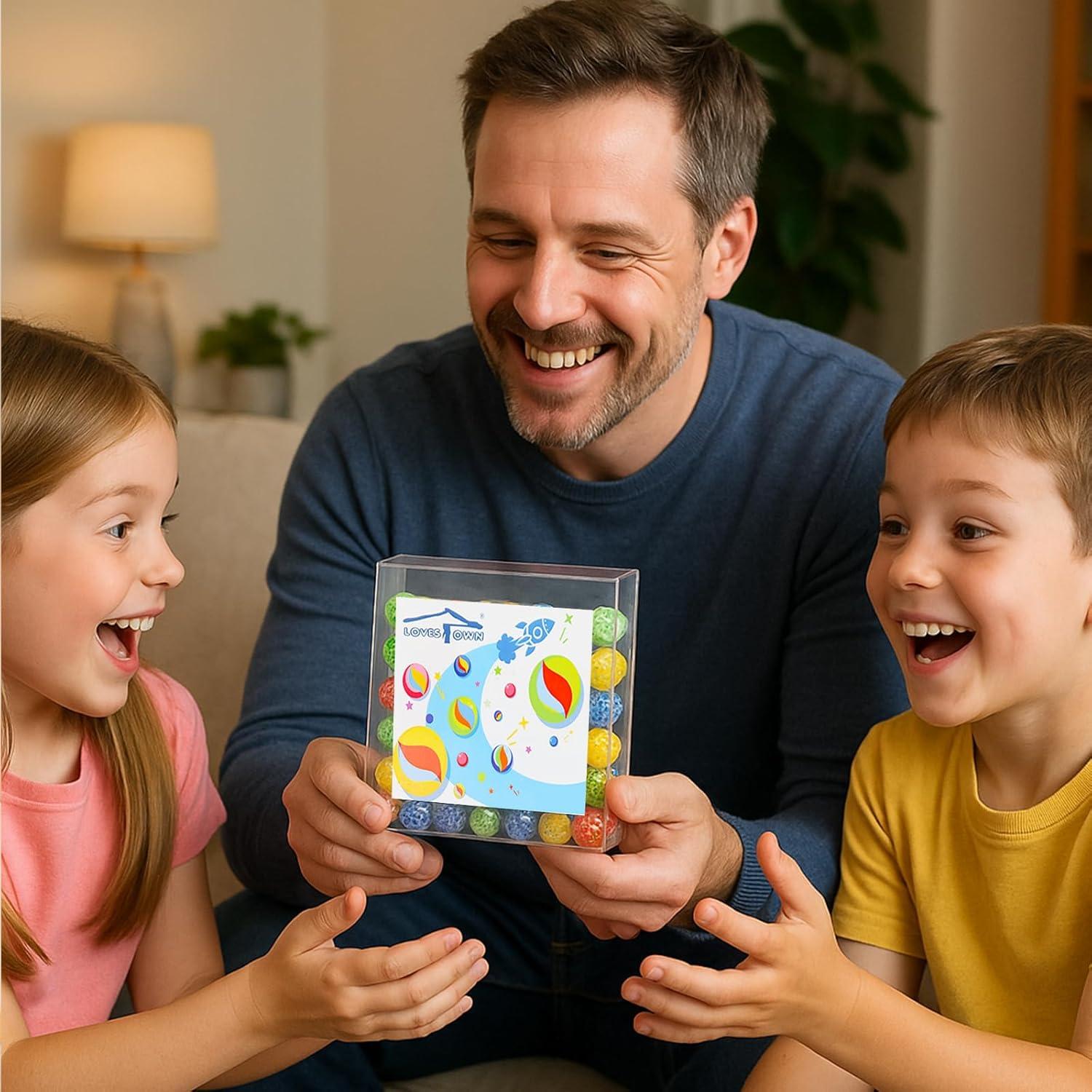 LovesTown 60 Canicas de Vidrio Coloridas para Niños 1.6cm