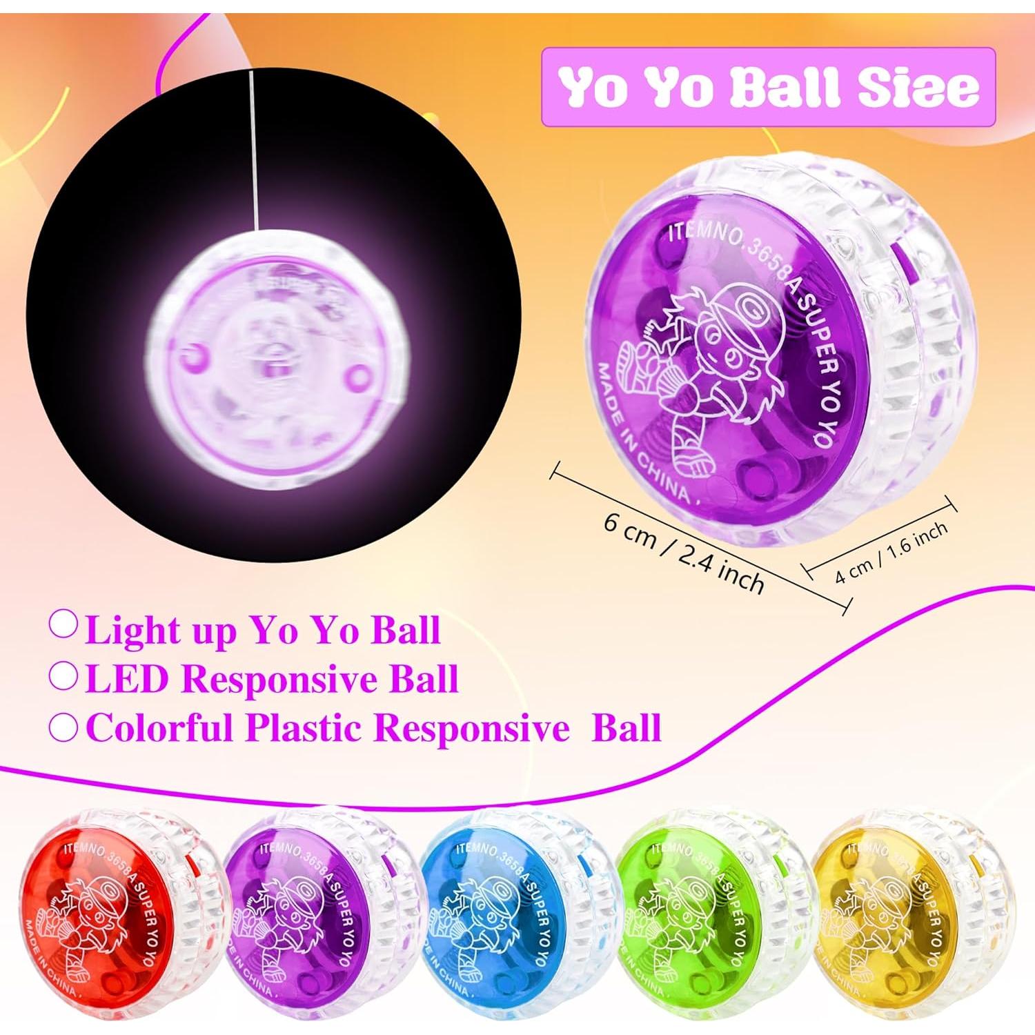 55 Pelotas Yo Yo Iluminadas LED Octaday para Niños y Adultos