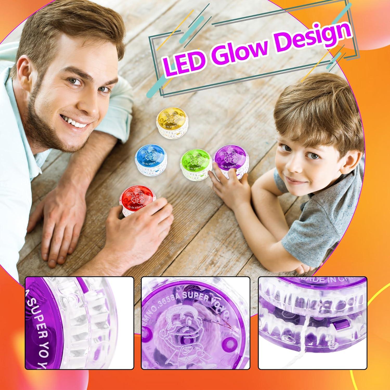 55 Pelotas Yo Yo Iluminadas LED Octaday para Niños y Adultos