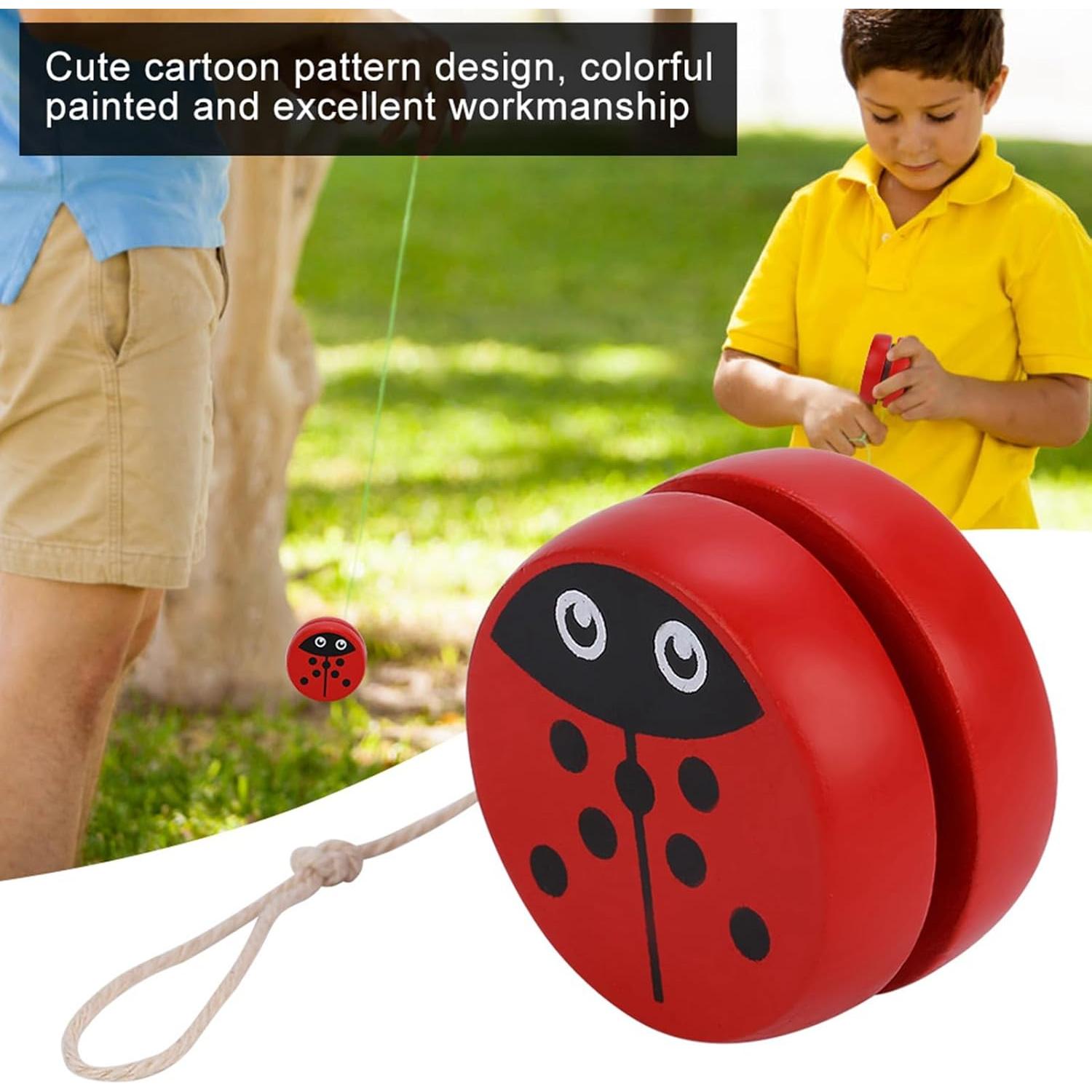 Yoyo de Madera KooingTech para Niños 3-6 Años Mariquita 6x6cm