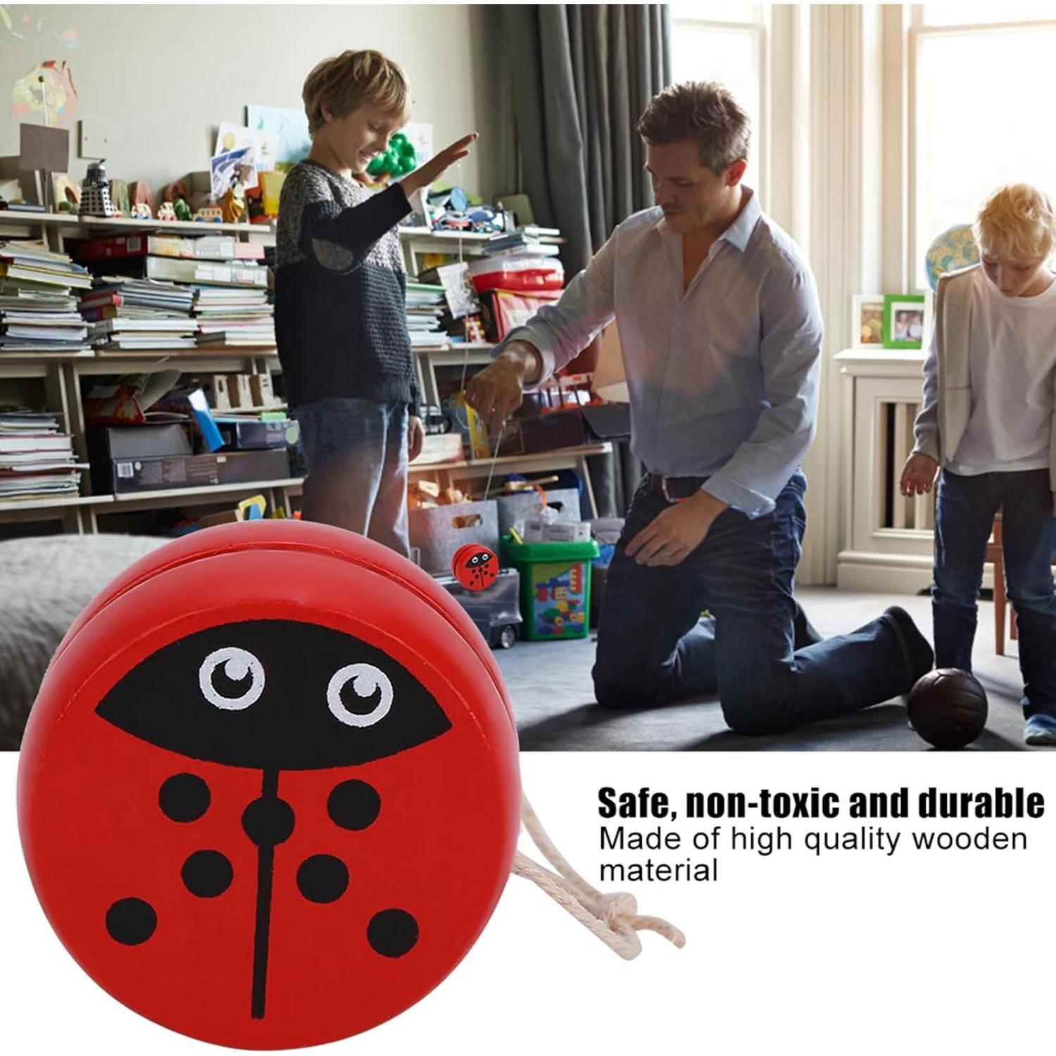 Yoyo de Madera KooingTech para Niños 3-6 Años Mariquita 6x6cm