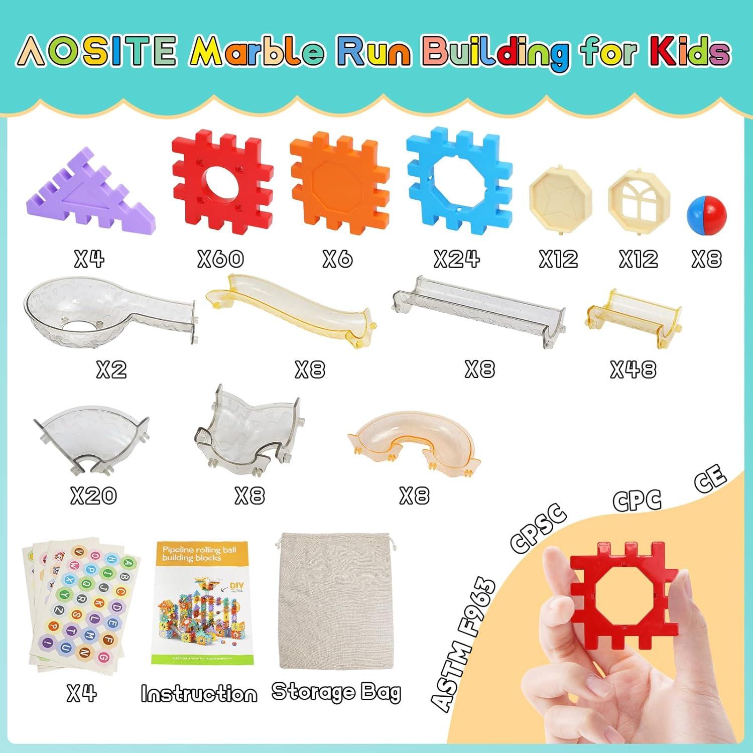 Juguete de Aprendizaje STEM AOSITE 234 Piezas Canicas 4-10 Años