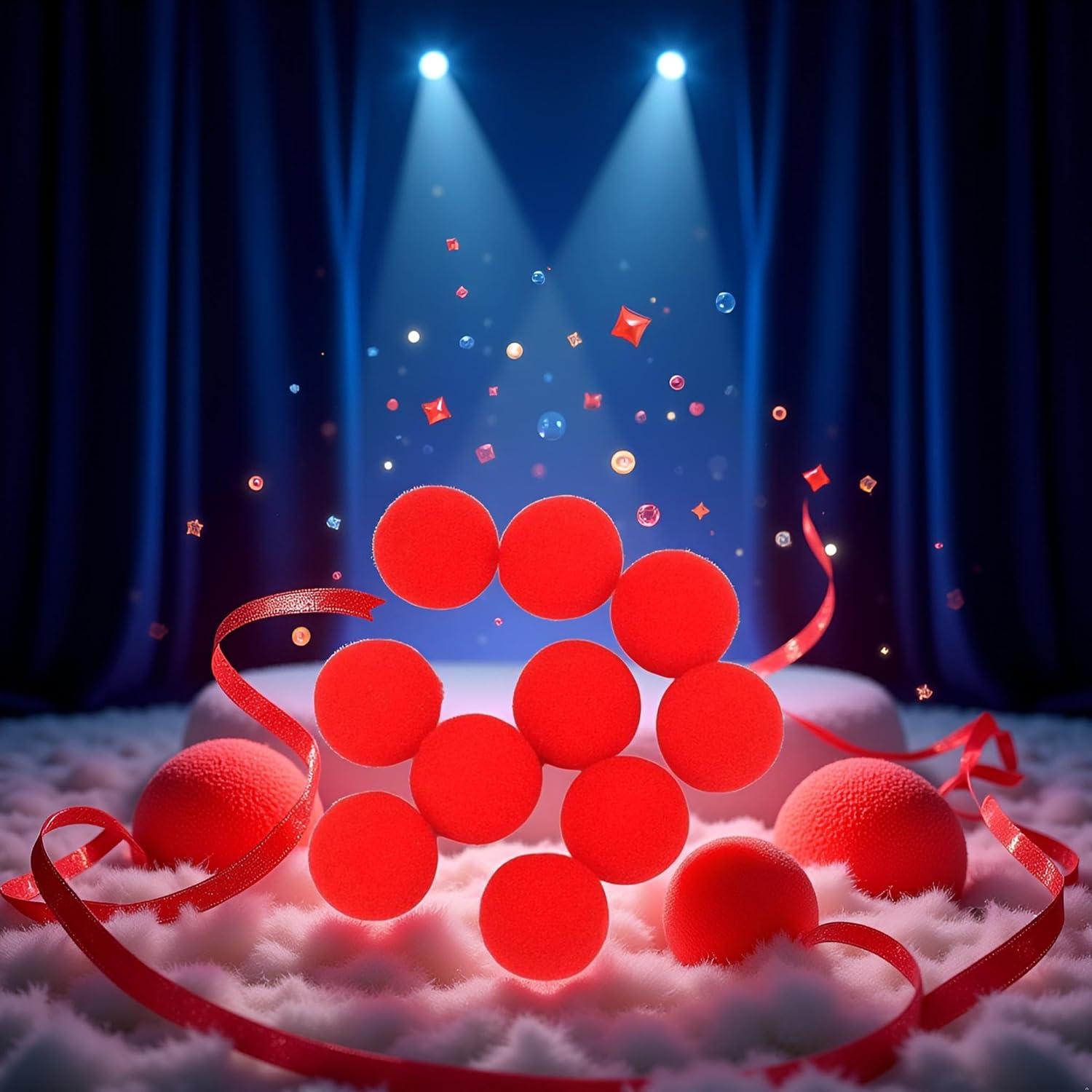 10 Bolas de Esponja Rojas PurYupearl para Magia y Comedia