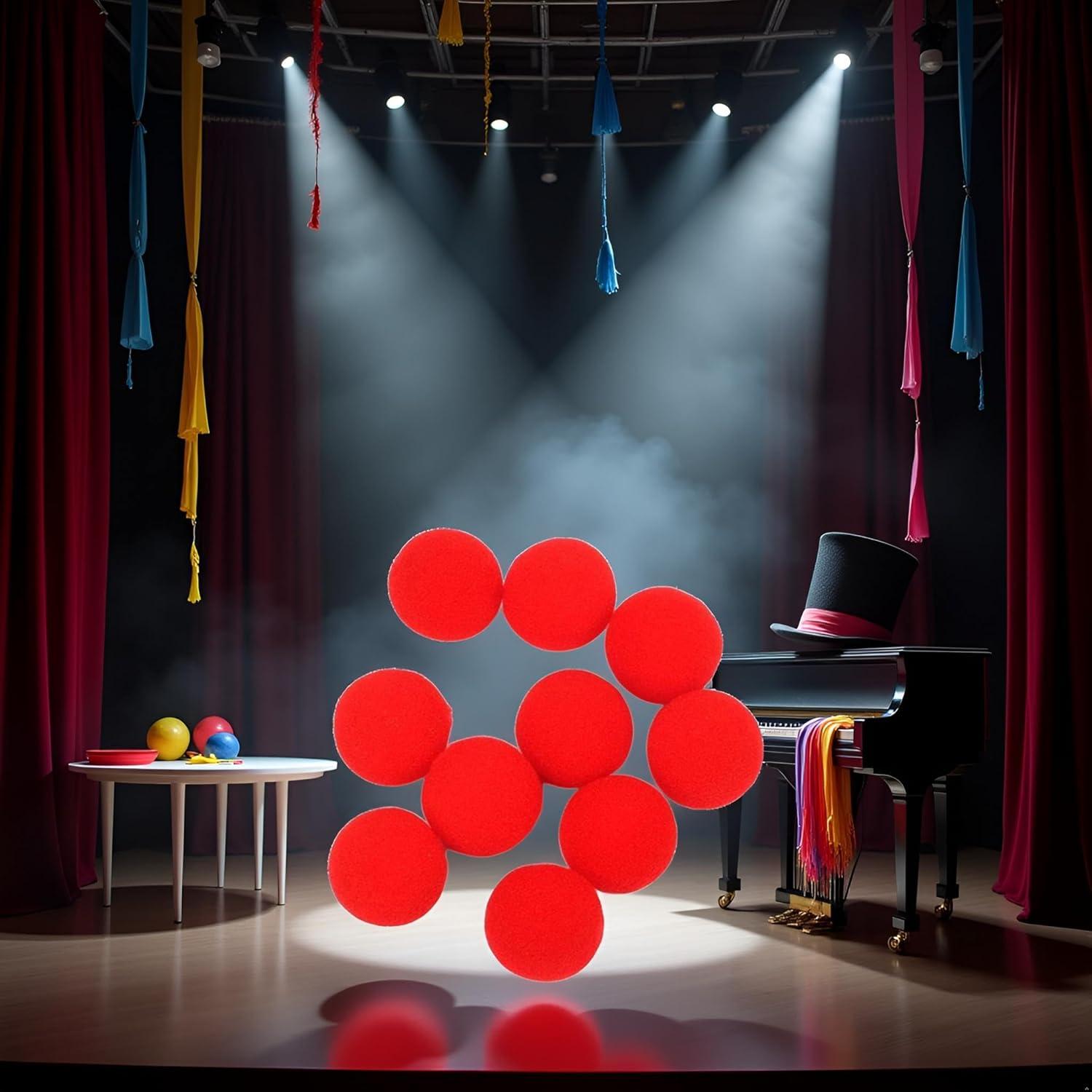 10 Bolas de Esponja Rojas PurYupearl para Magia y Comedia