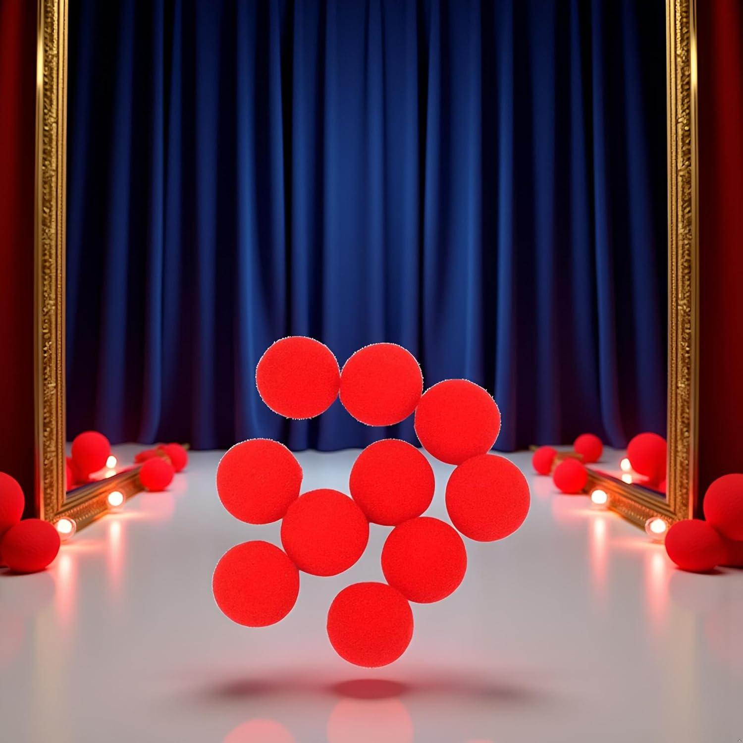 10 Bolas de Esponja Rojas PurYupearl para Magia y Comedia