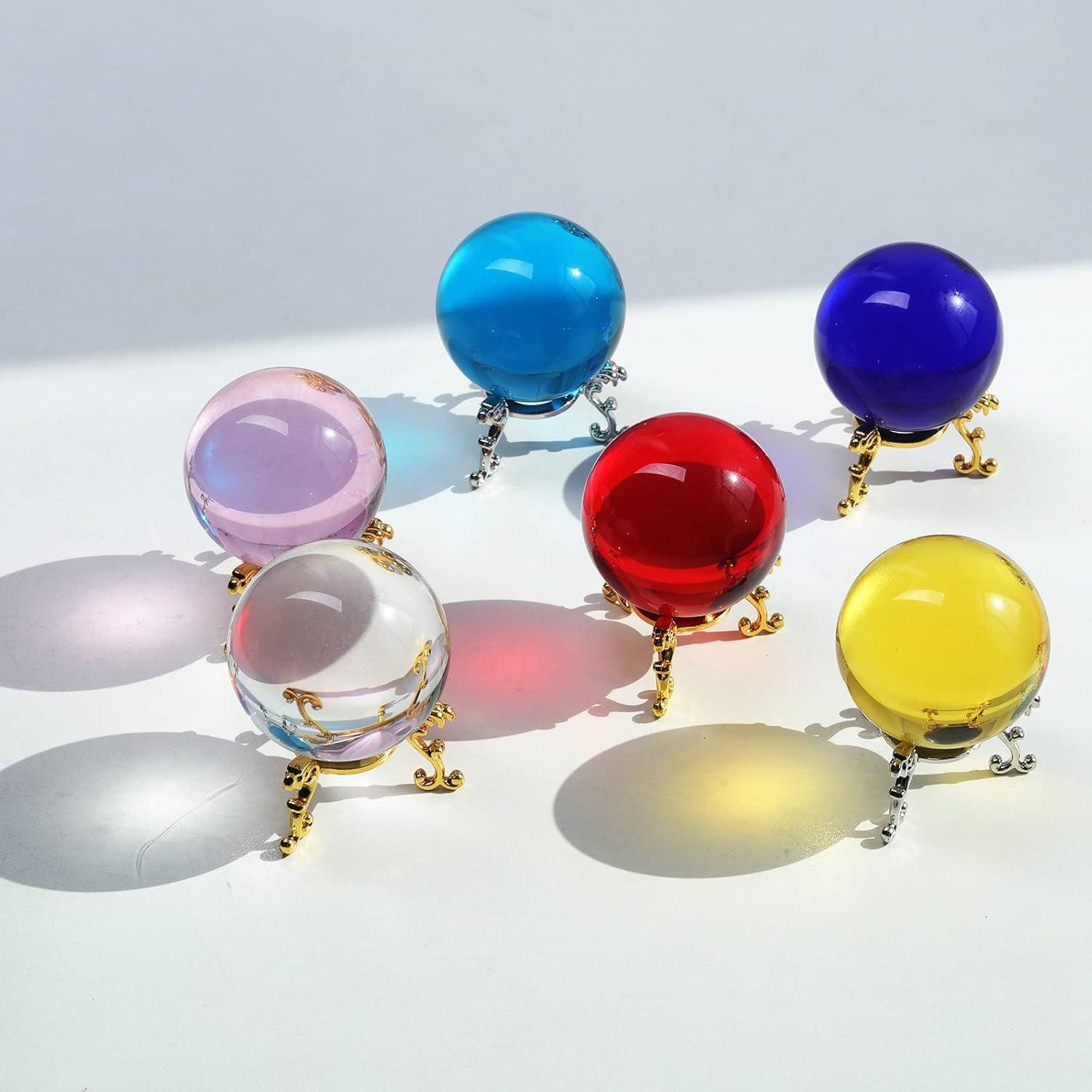 Bola de Cristal LONGWIN 60mm con Soporte Floral Dorado