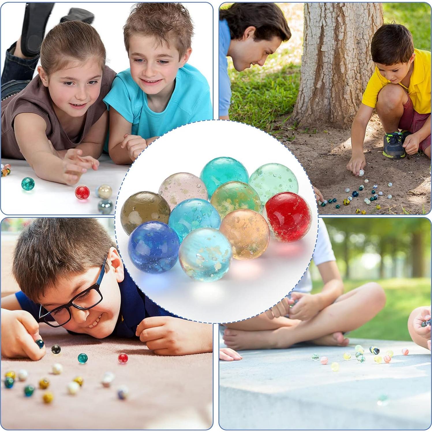 Canicas de Vidrio Brillantes Skylety 50 Piezas 16 mm 10 Colores