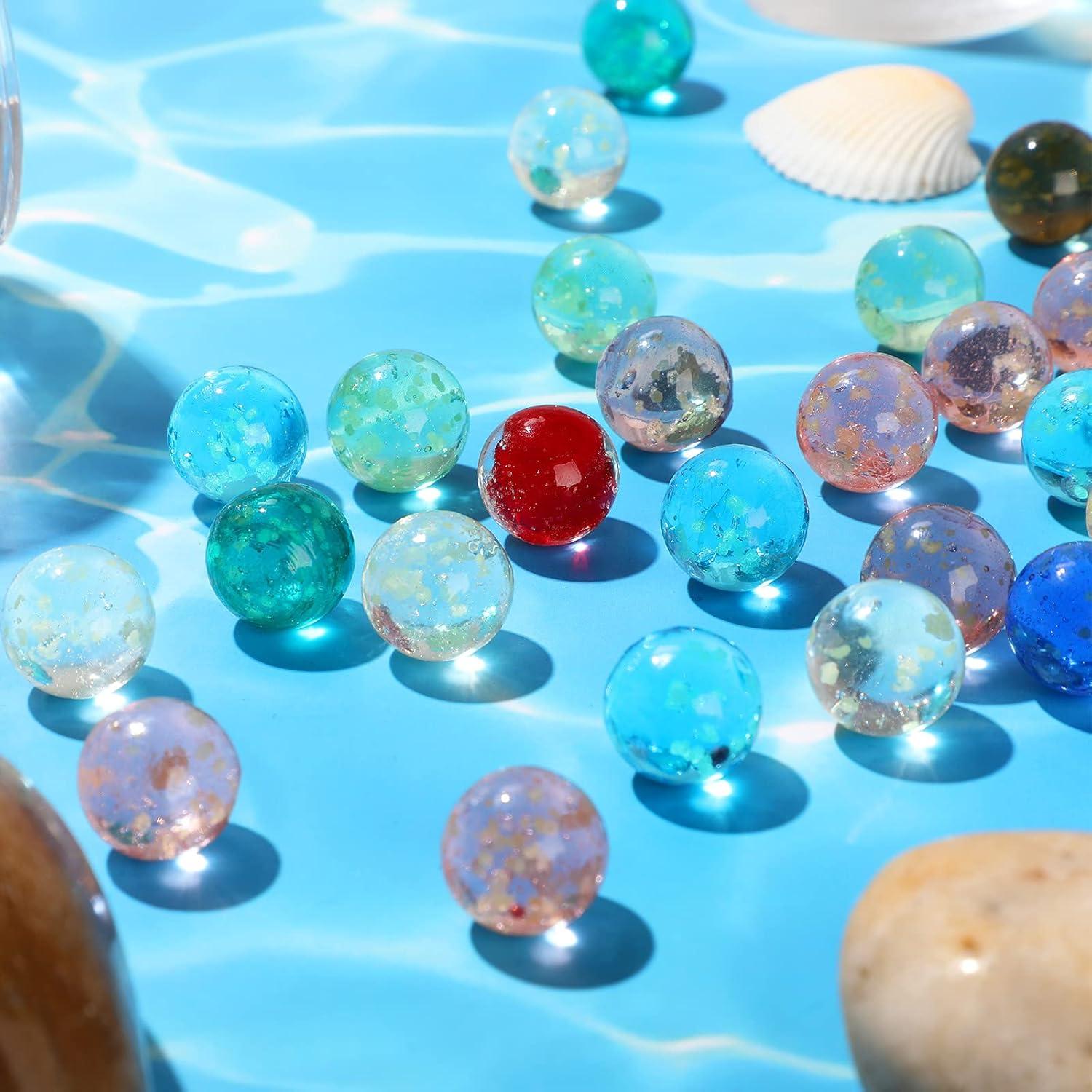 Canicas de Vidrio Brillantes Skylety 50 Piezas 16 mm 10 Colores