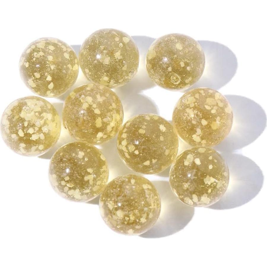 10 Canicas Doradas Brillantes 12mm para Juegos y Decoración