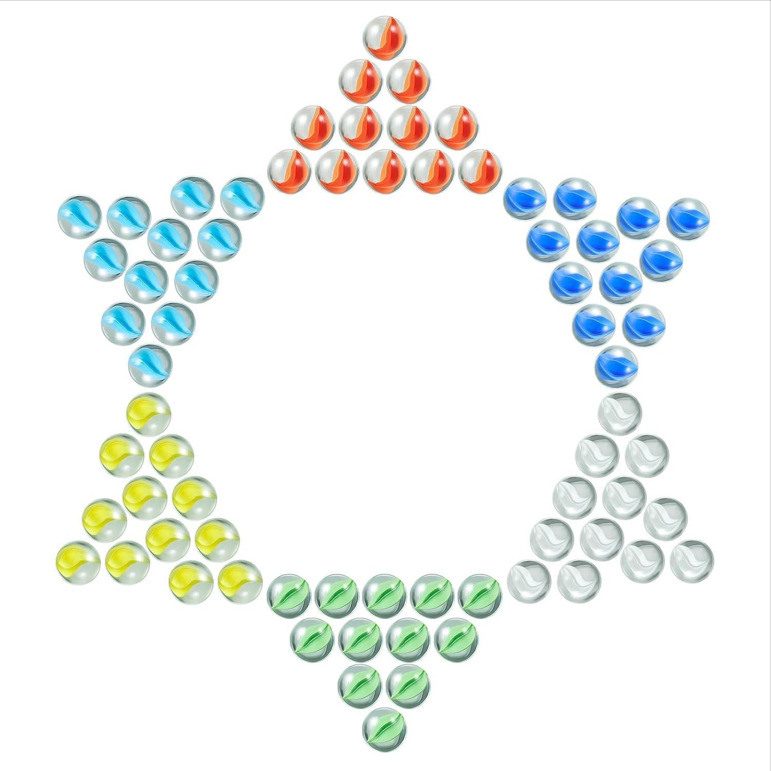 Canicas de vidrio VAMSLOVE 16mm - 72 piezas coloridas