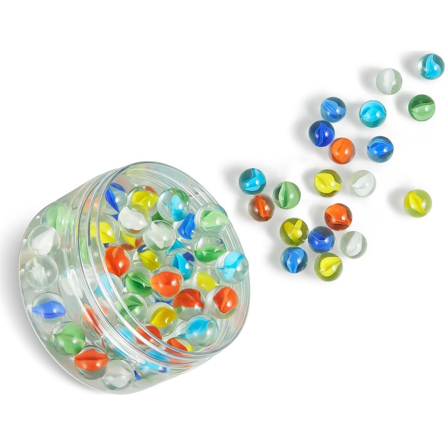 Canicas de vidrio VAMSLOVE 16mm - 72 piezas coloridas