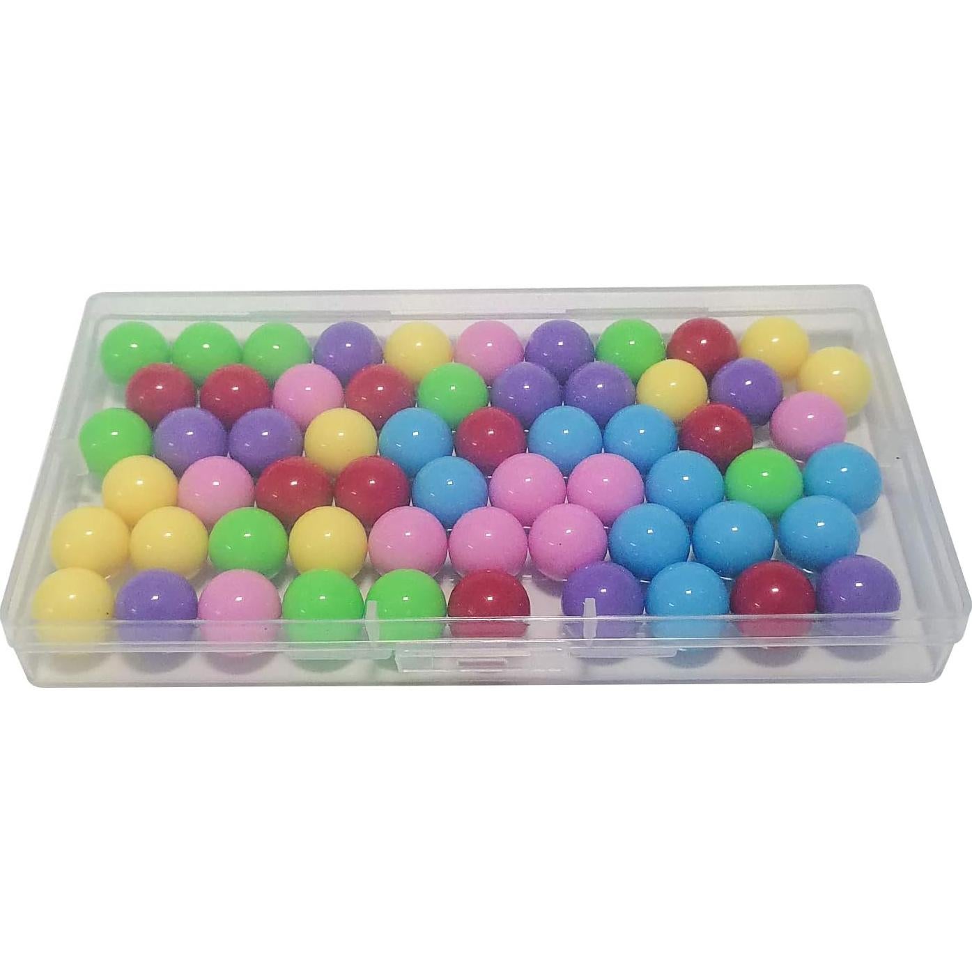 60 Bolas de Canicas Chinas Acrílicas 14mm en 6 Colores