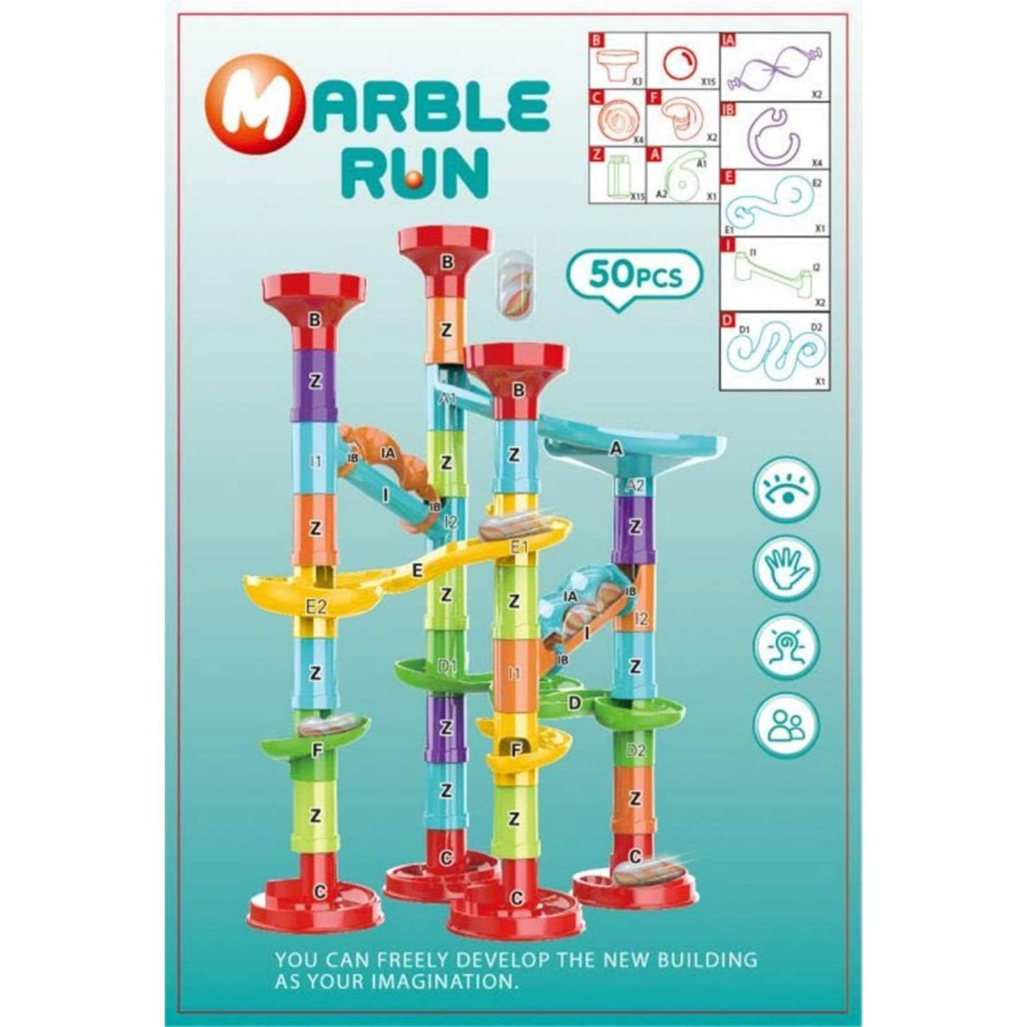 Juego de Carreras de Canicas Jutoe 50 Piezas 15 Canicas Vidrio