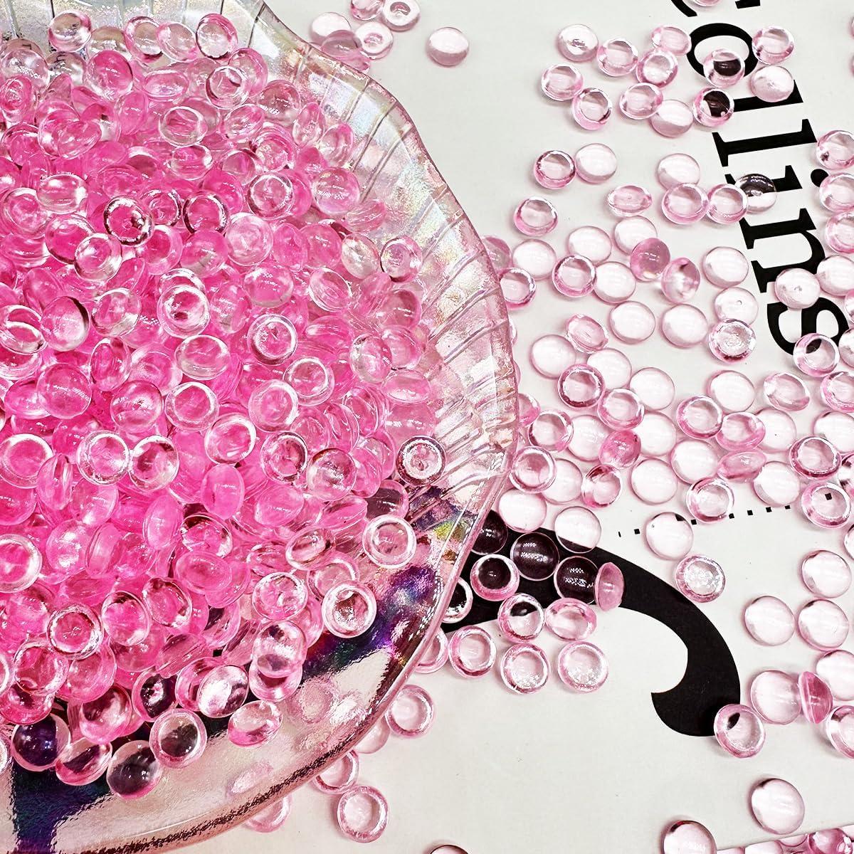 3500 Perlas Planas de Acrílico Rosa Claro para Decoración