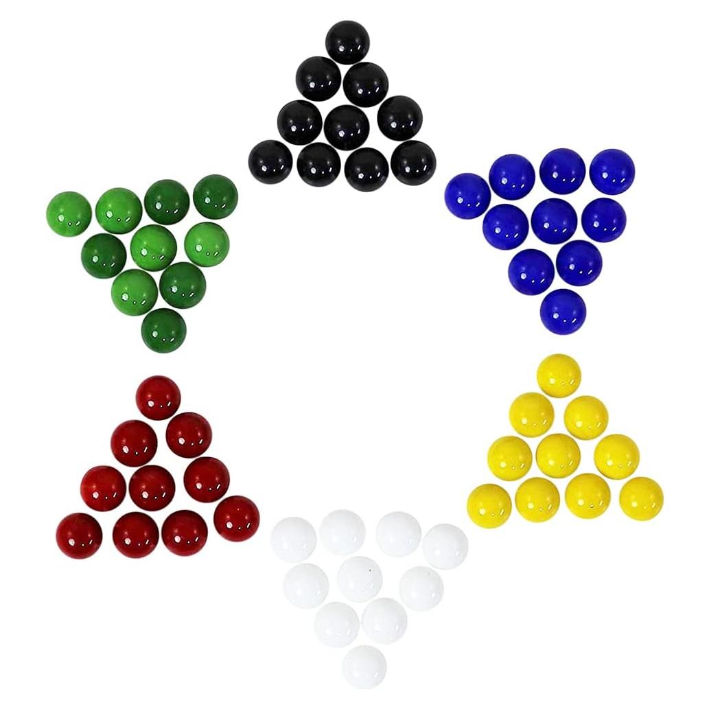 Juego de Canicas de Vidrio 14mm - 60 Piezas - Damas Chinas