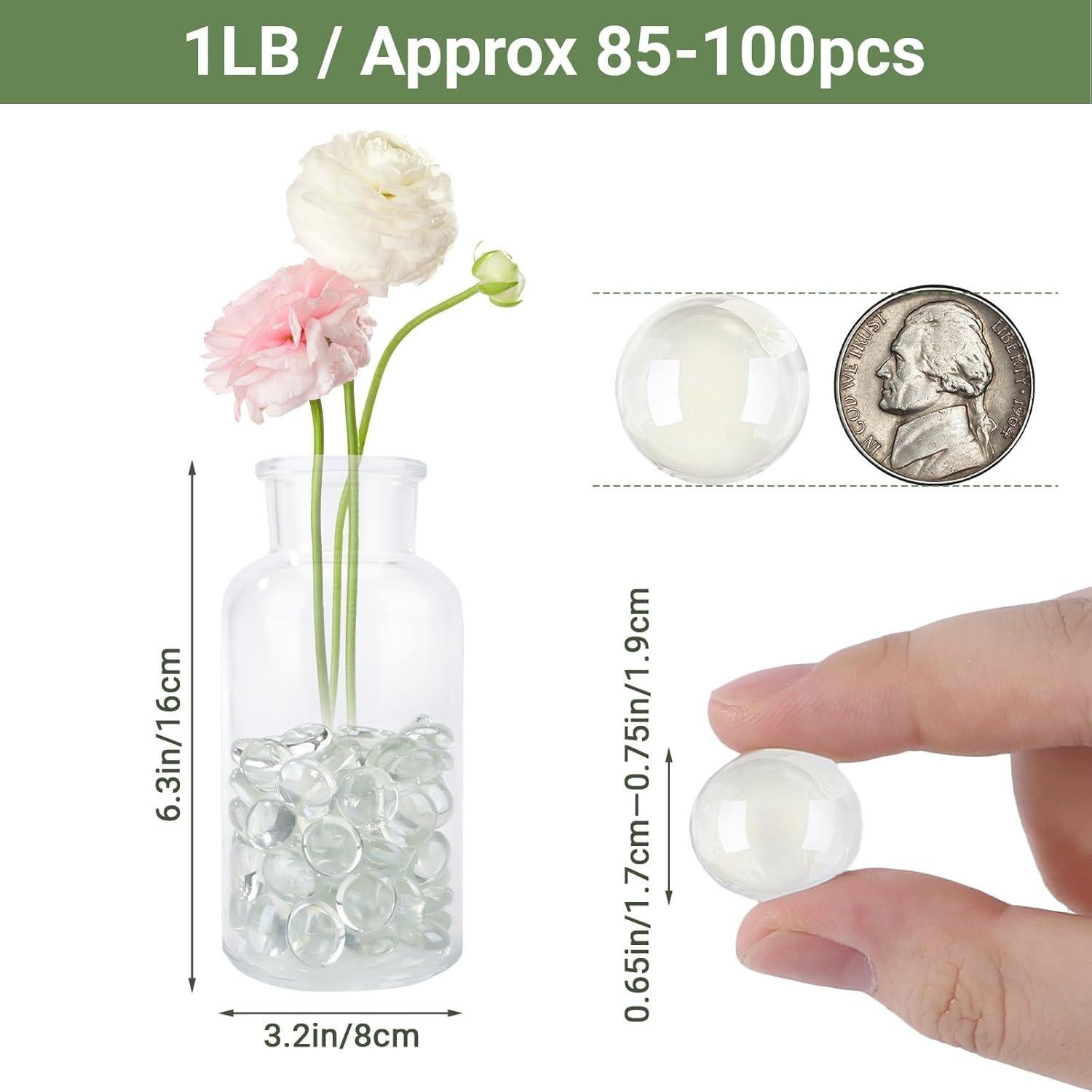 Canicas de Vidrio Planas Suream 0.45 kg Transparentes para Decoración