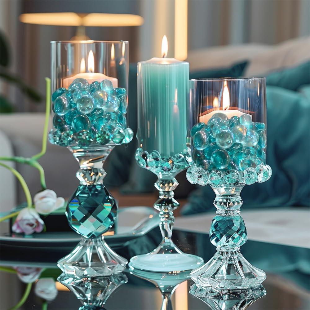 Gemas de Vidrio Azul Acuático HappyFiller 425g para Decoración