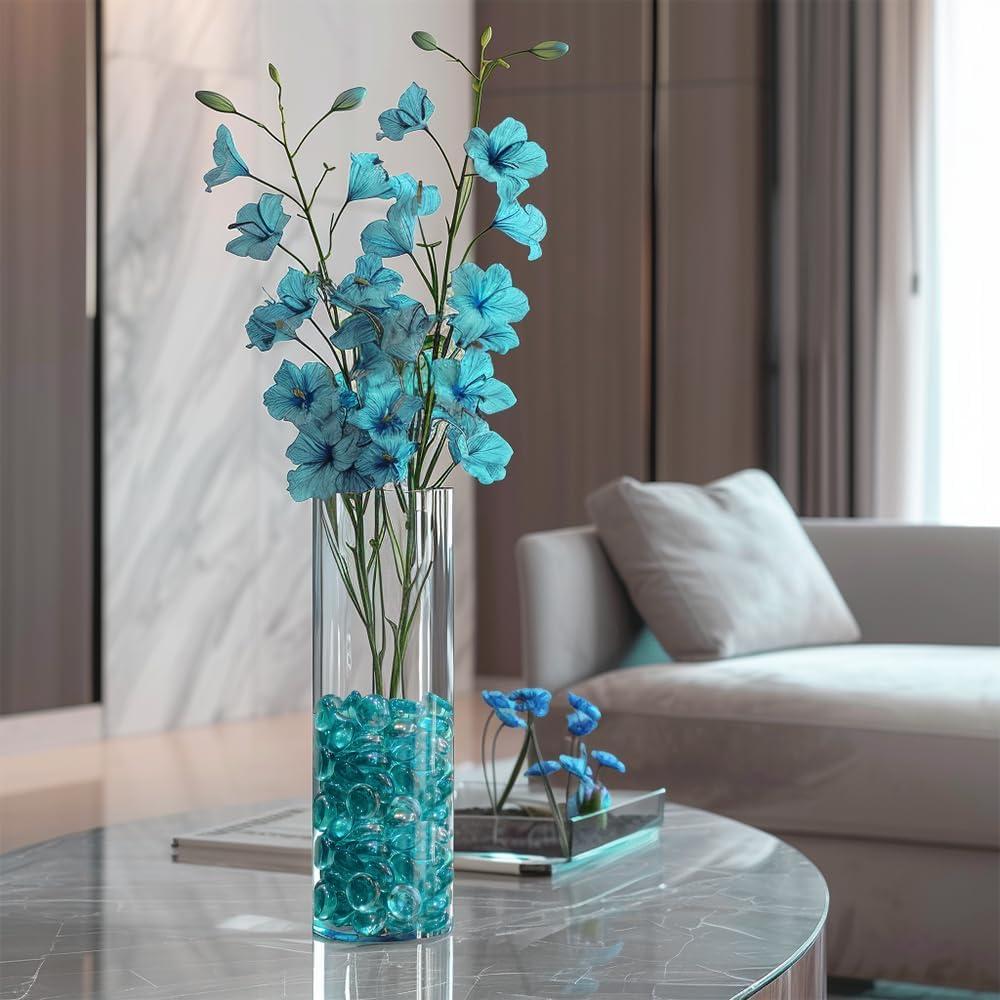 Gemas de Vidrio Azul Acuático HappyFiller 425g para Decoración