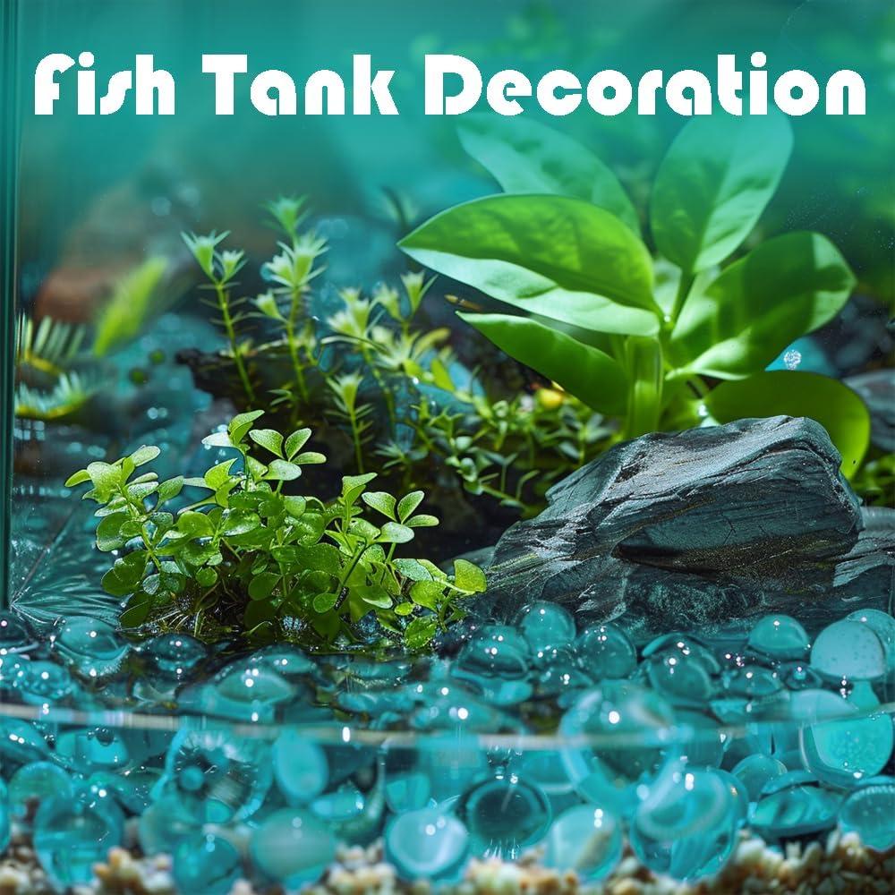 Gemas de Vidrio Azul Acuático HappyFiller 425g para Decoración