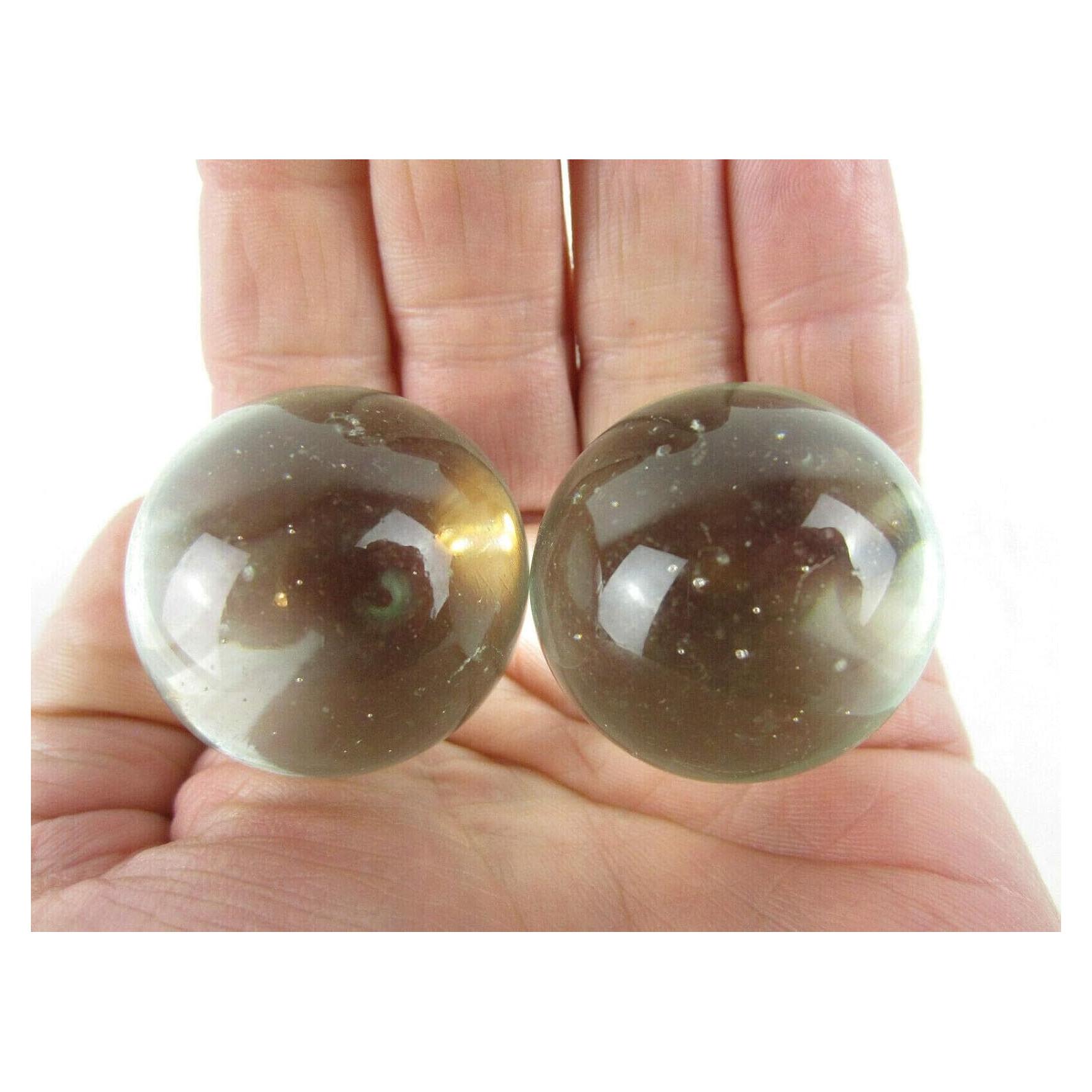 Juego de 2 canicas de vidrio BGT con burbujas 35 mm