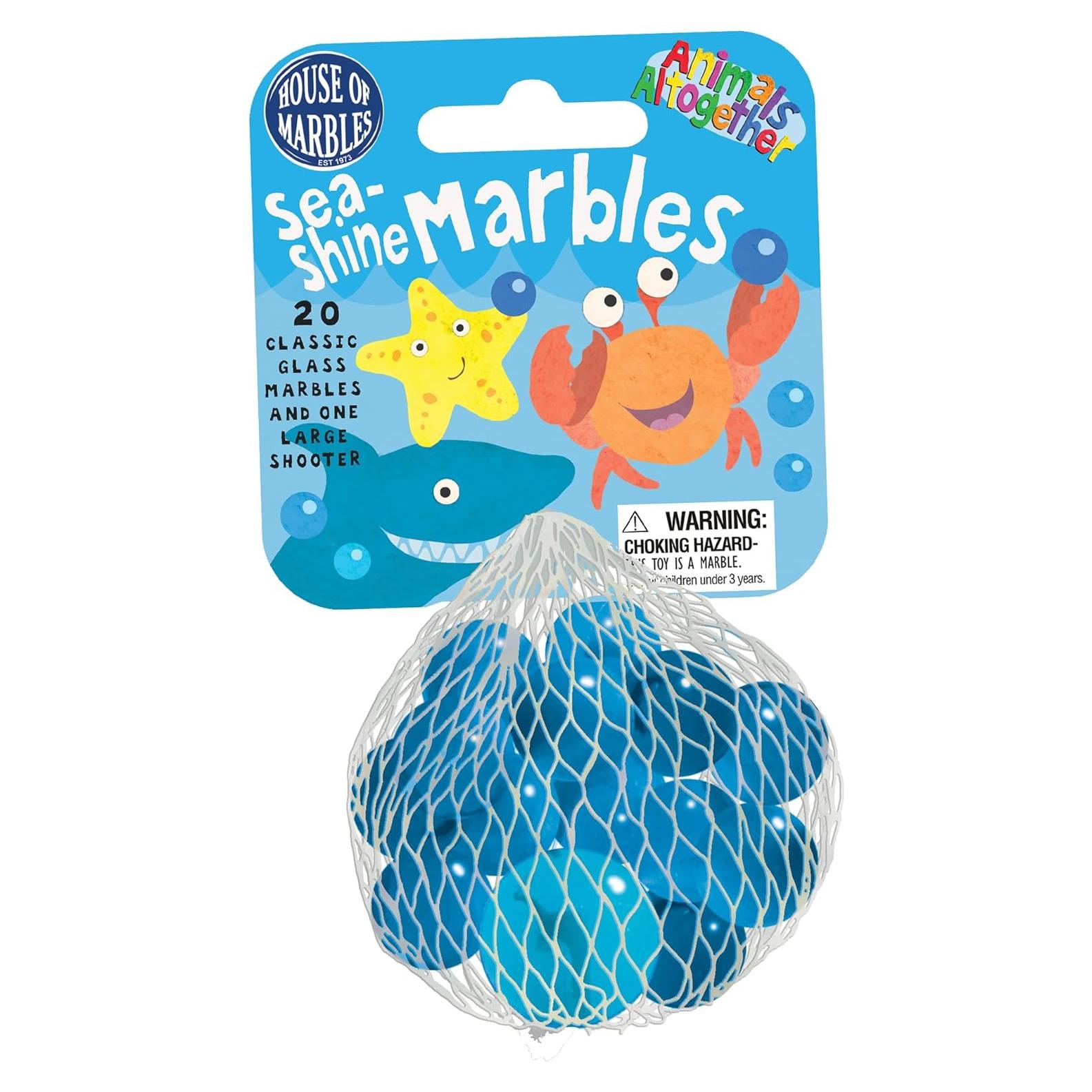 Bolsa de Red con 21 Canicas de Vidrio - Centro de Artesanía