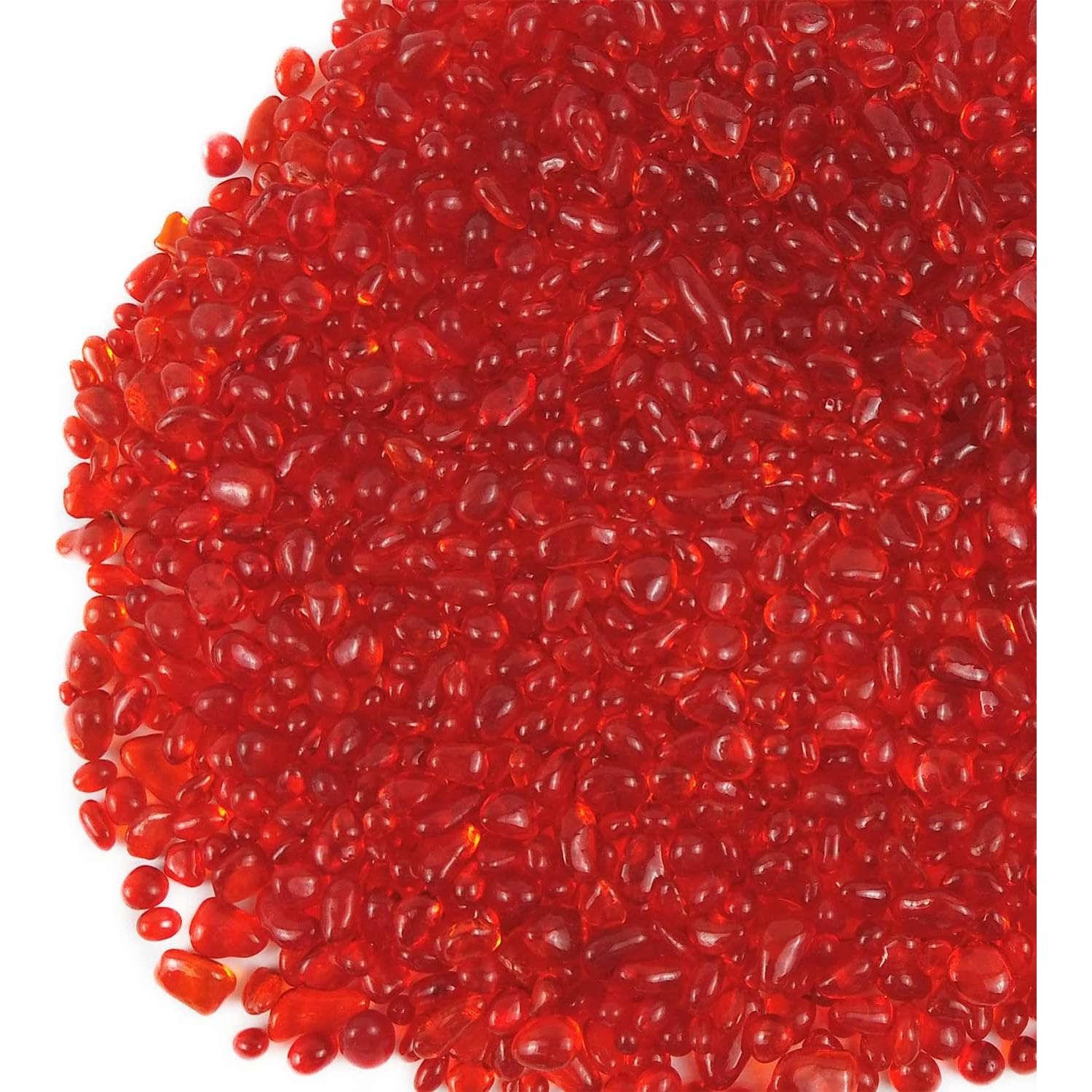 Perlas de vidrio decorativas Lustering 3-6mm 454g Rojo Naranja