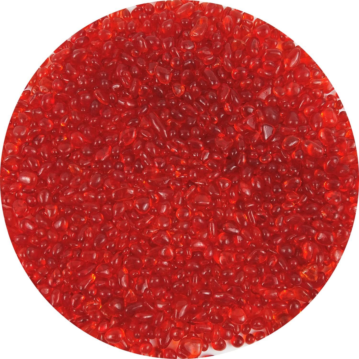 Perlas de vidrio decorativas Lustering 3-6mm 454g Rojo Naranja