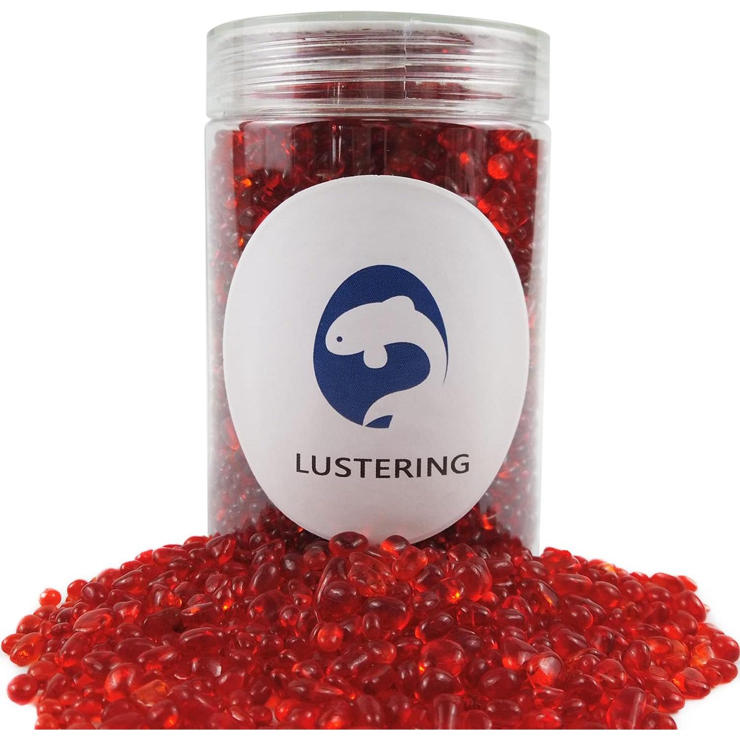 Perlas de vidrio decorativas Lustering 3-6mm 454g Rojo Naranja