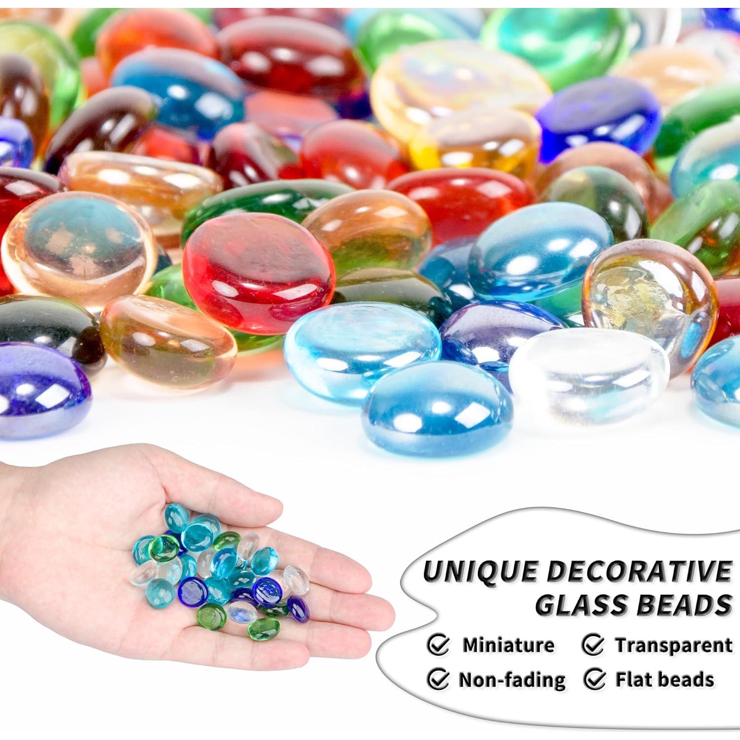 Perlas de Vidrio Foncomy 0.45 kg Verde-Azul para Decoración