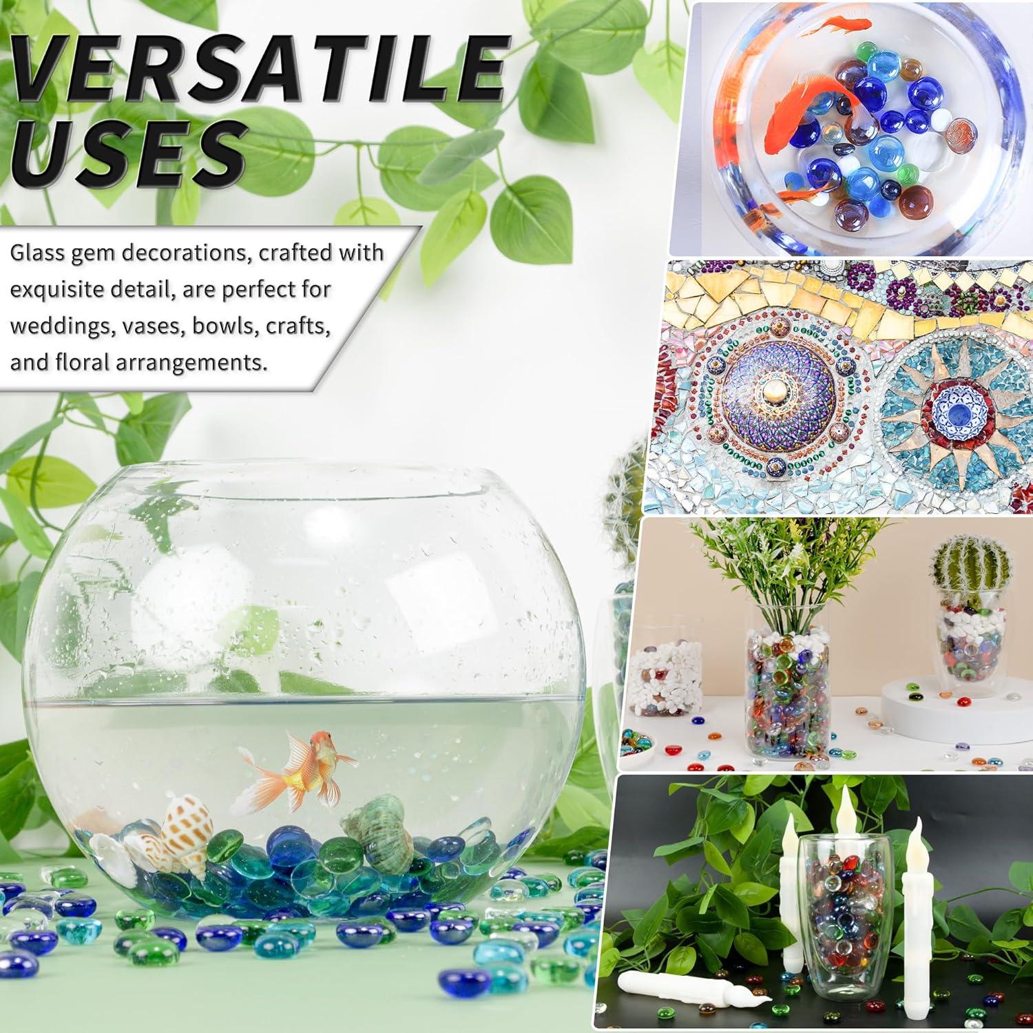 Perlas de Vidrio Foncomy 0.45 kg Verde-Azul para Decoración