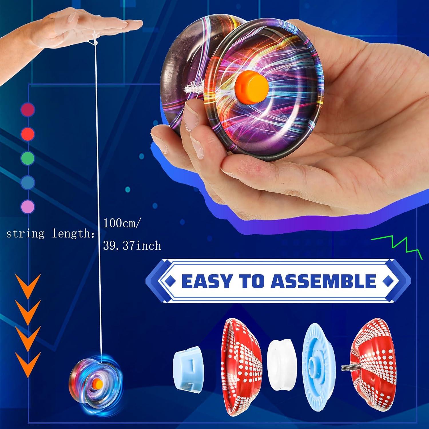 Yoyo Responsivo de Metal Lenwen - 50 Piezas para Principiantes