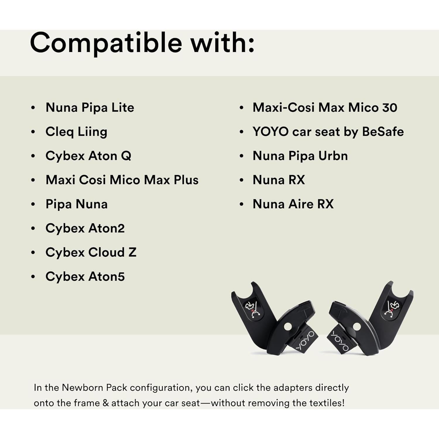 Adaptadores de Silla de Auto Stokke YOYO3 - Compatibles con Cybex, Nuna y Maxi Cosi