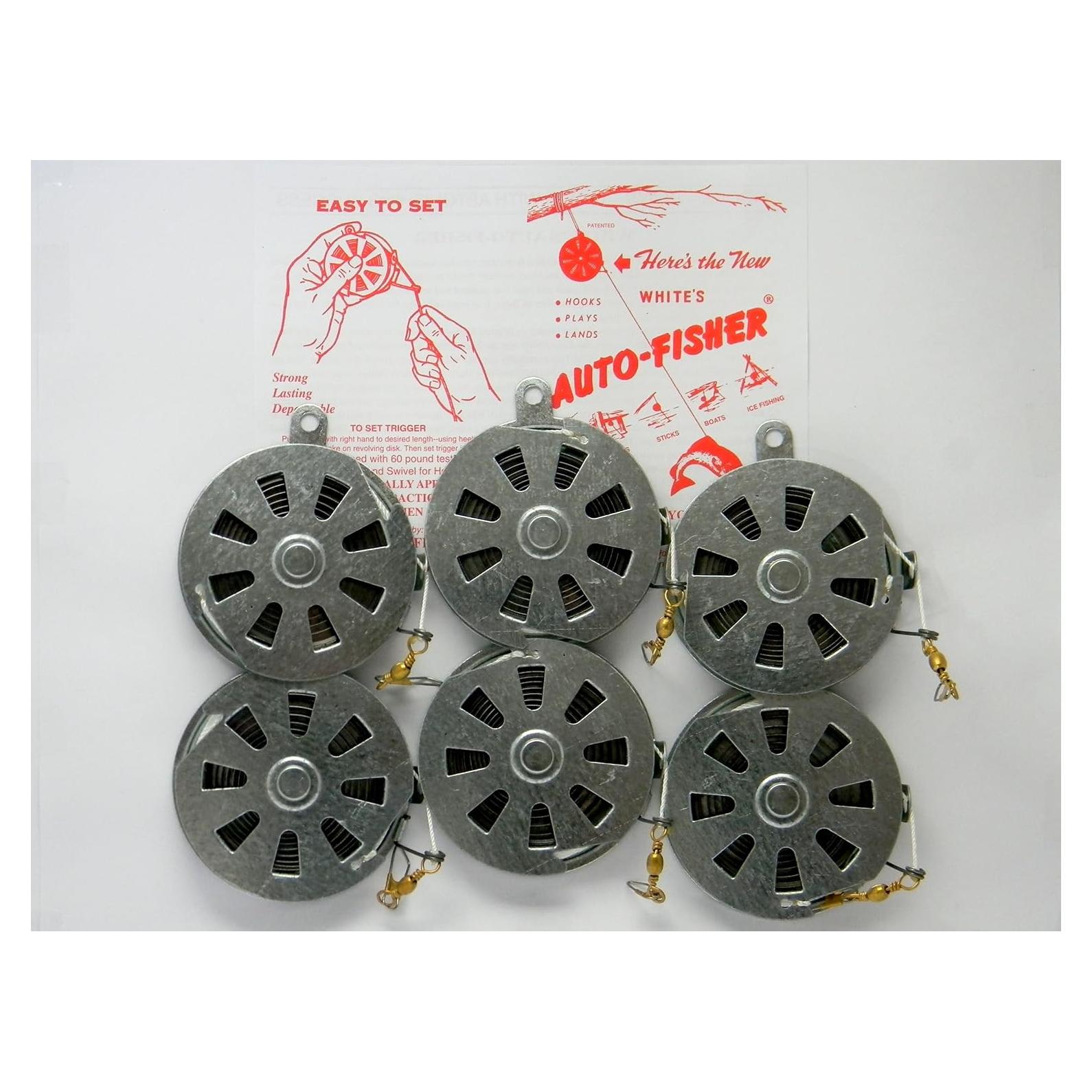 Carrete de Pesca Automático White's Auto Fisher - Paquete de 6