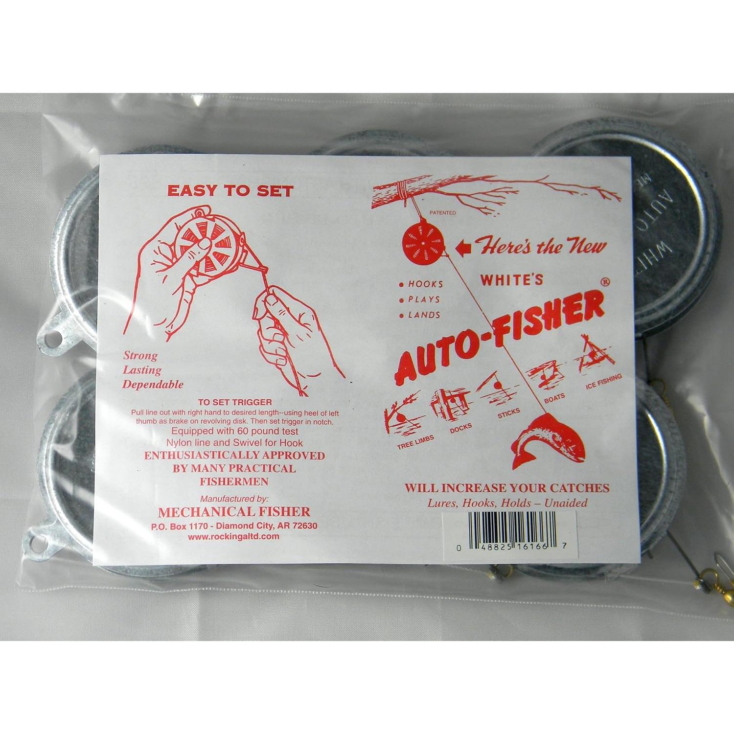 Carrete de Pesca Automático White's Auto Fisher - Paquete de 6