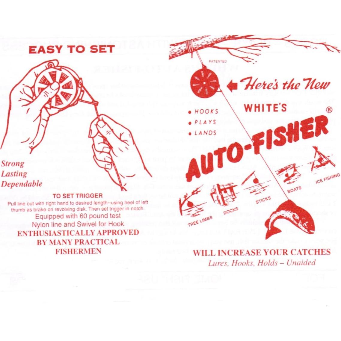 Carrete de Pesca Automático White's Auto Fisher - Paquete de 6