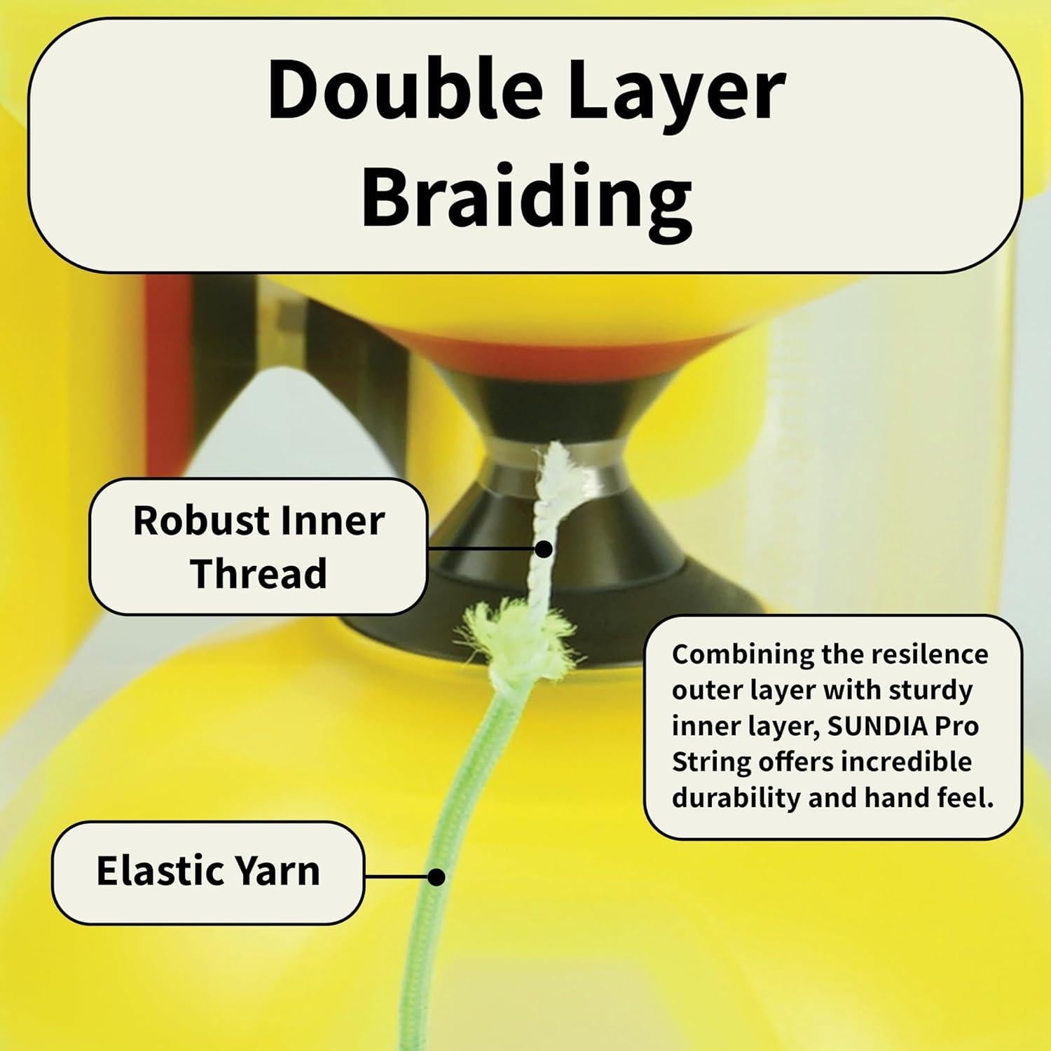 Cuerda de Diabolo SUNDIA Pro 35m Doble Capa Blanca