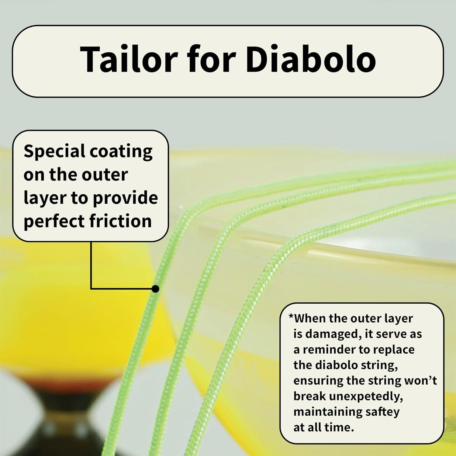 Cuerda de Diabolo SUNDIA Pro 35m Doble Capa Blanca